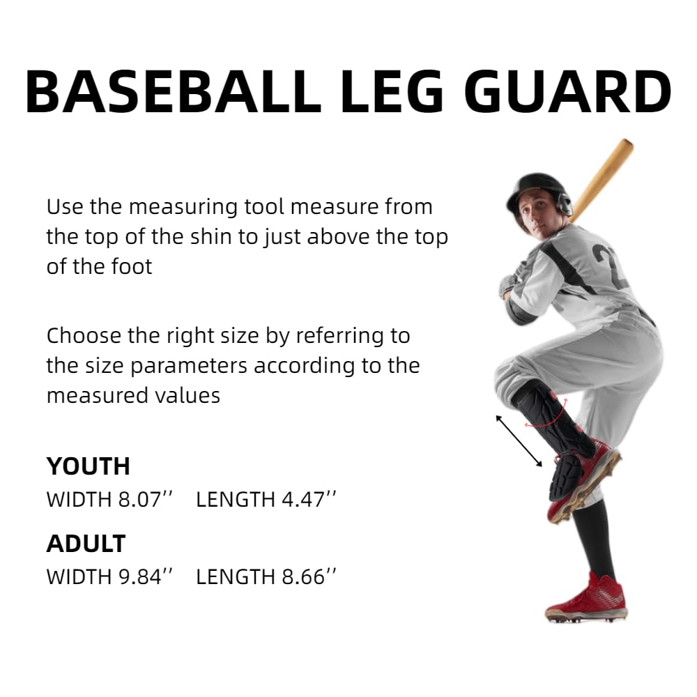 Best Baseball & Softball Batter's Leg Guards for Youth & Adults - Lightweight Shin Guards for Hitting & Protection - Perfect for Training, Games & Practice