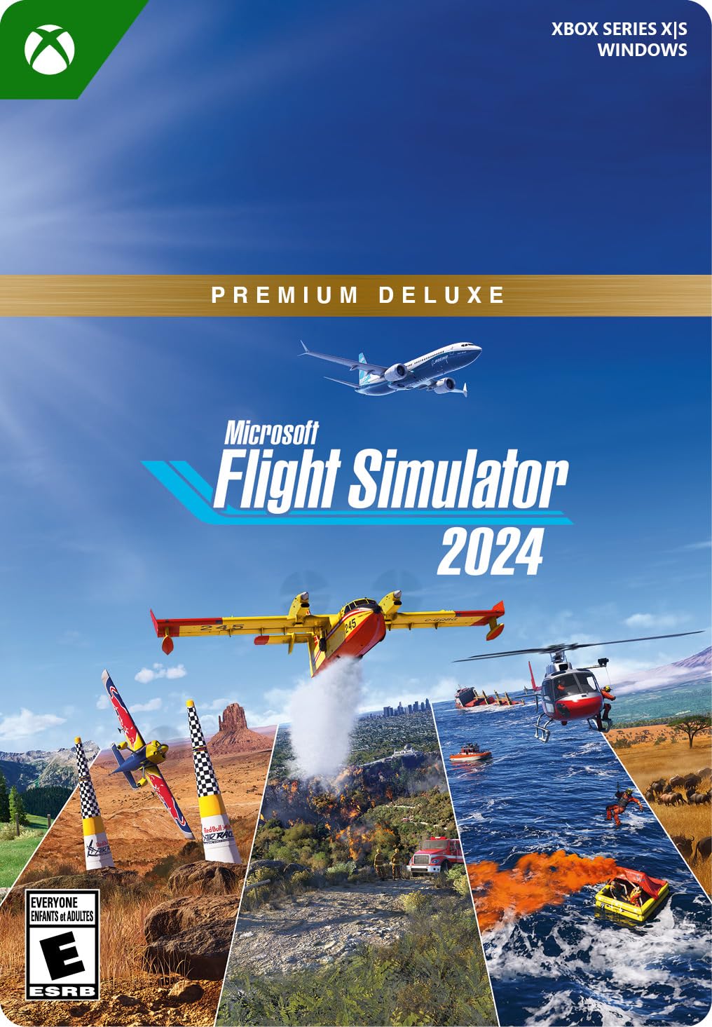 Microsoft Flight Simulator 2024 Premium Deluxe Edition - Xbox Series X|S & Windows PC Digital Download Code | Realistic Flight Simulation Game for Aviation Enthusiasts & Gamers