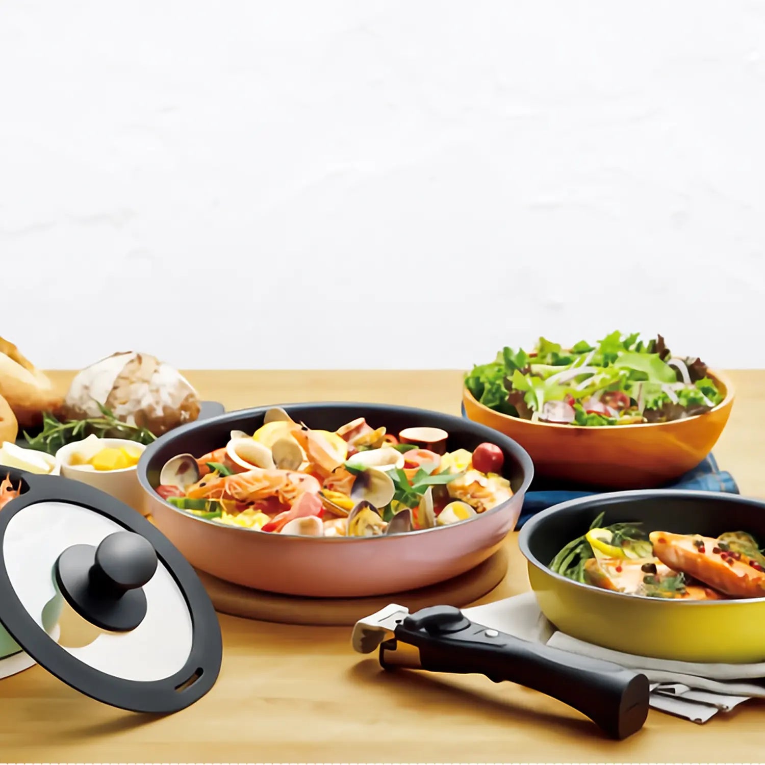 Hirosho Colosele Detachable Nylon Handle for Frying Pan - Secure Grip & Easy Storage - Perfect for Non-Stick Cookware, Camping & Small Kitchen Spaces