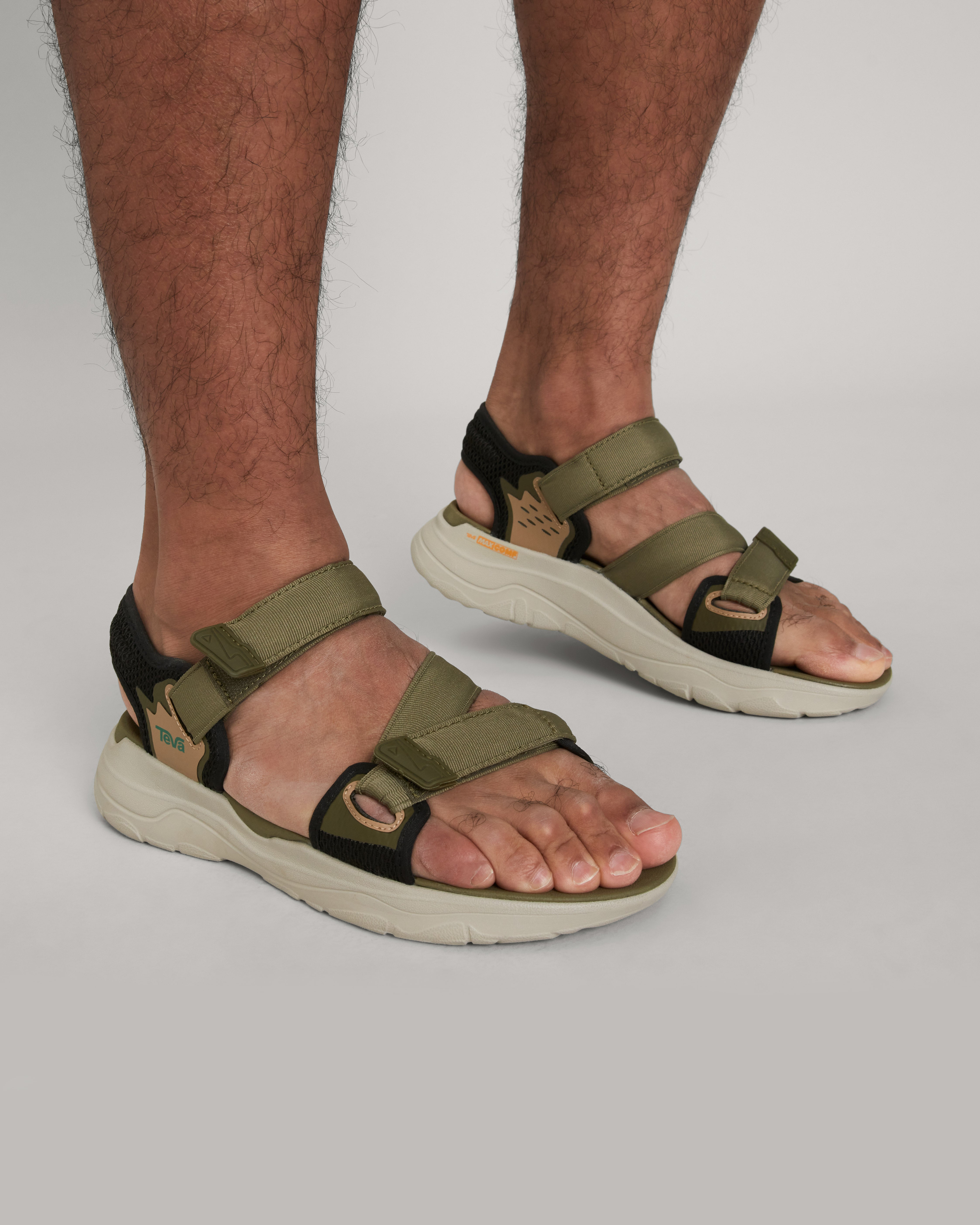 Teva Zymic Men's Sandals - Comfortable Outdoor Adventure Sandals for Hiking, Walking & Travel - Dark Olive/Teal Green