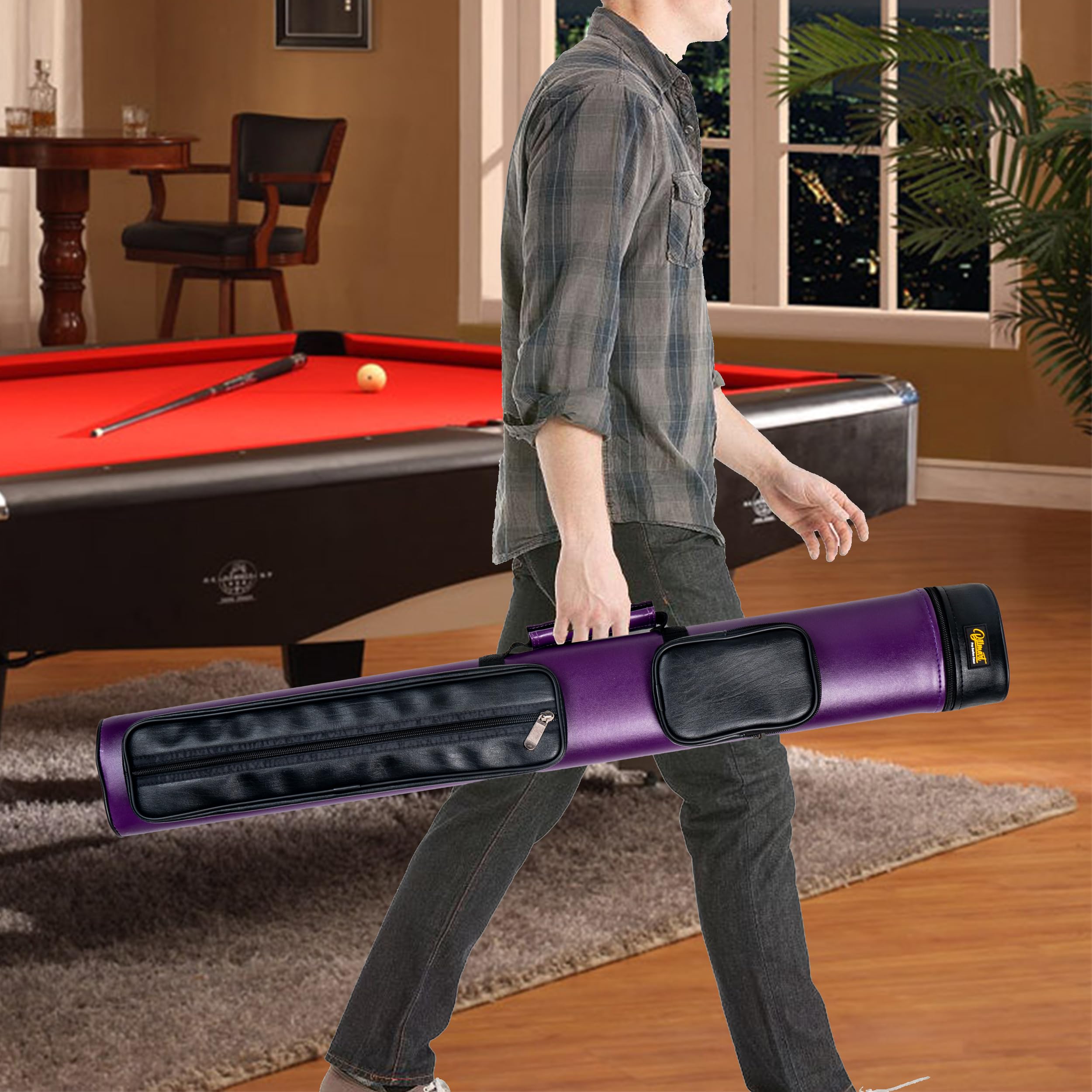 Premium 2 X 3 Hard Pool Cue Case - Durable Billiard Stick Carrying Case for Pool Players - Perfect for Travel, Storage & Tournament Protection