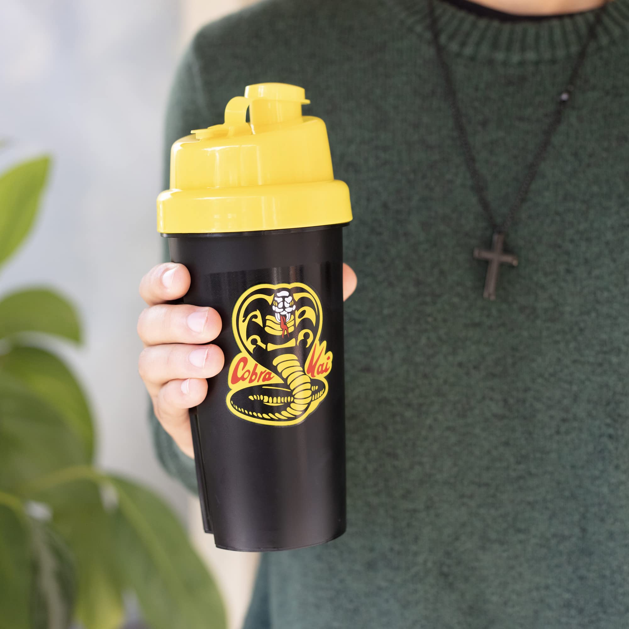 **Cobra Kai 25oz Shaker Bottle with Blender Ball (2-Pack) – Leakproof Flip Top Lid, Measurement Marks – Perfect for Protein Shakes, Smoothies & Sports Drinks – Officially Licensed – Gym, Workout & Fitness Essentials**