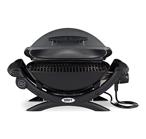 Weber Q 1400 Electric Grill - Black Portable Outdoor Grill for Patio, Camping & Tailgating | Classic Bundle with 2 Essential Accessories