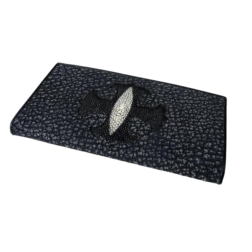 Premium Genuine Stingray Leather Long Wallet for Men - RFID Blocking, Multiple Card Slots - Perfect for Business, Travel & Everyday Use