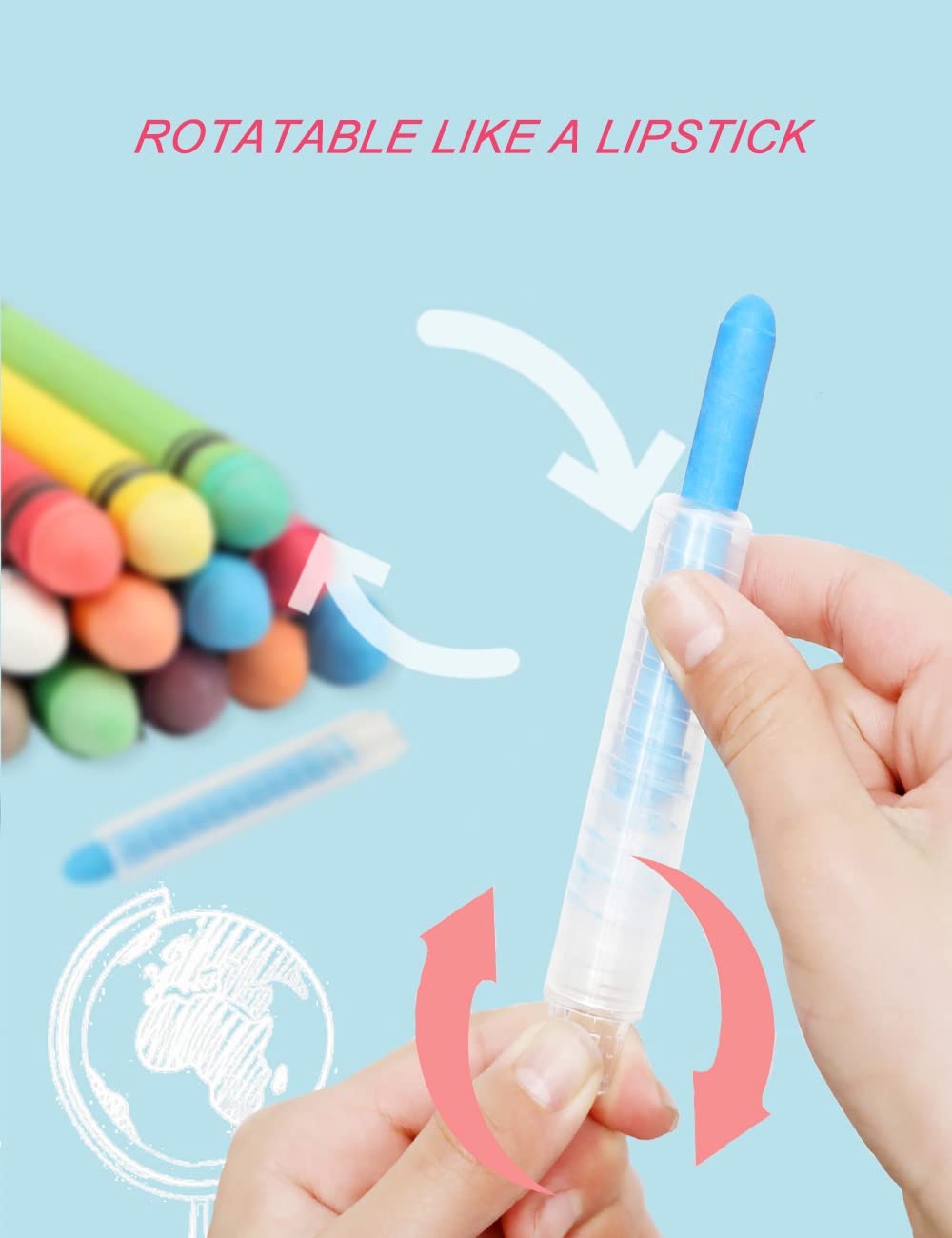Non-Toxic Dustless Chalk Set with Holder - 12PCS Colorful Chalk for Kids, Whiteboard & Blackboard Drawing, Writing - Perfect for Classroom, Home Schooling & Art Projects