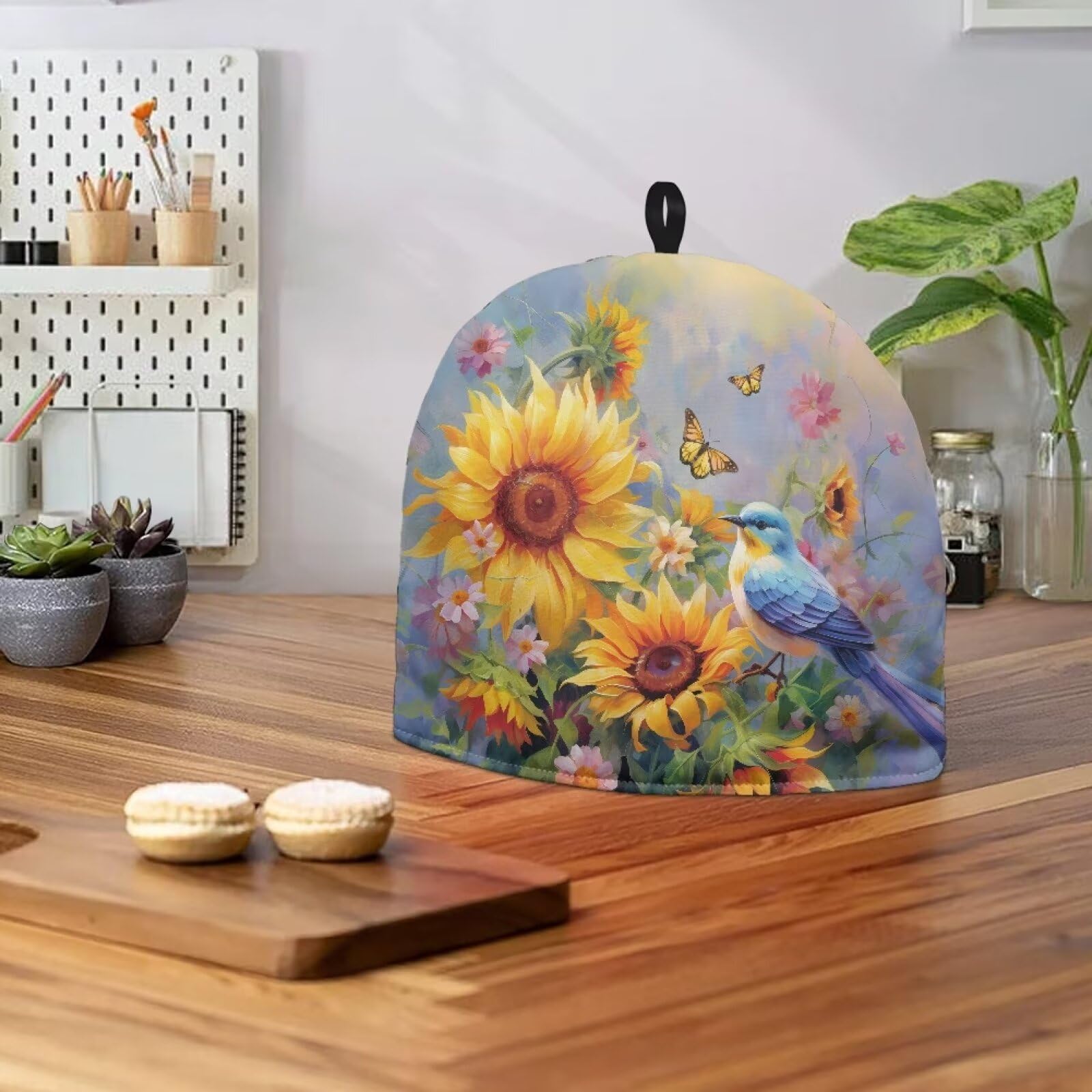 Hummingbird Tea Cozy for Teapot - Sunflower Design Insulated Tea Pot Cover for Keeping Warm - Perfect for English Tea Time, Afternoon Tea, and Cozy Home Decor