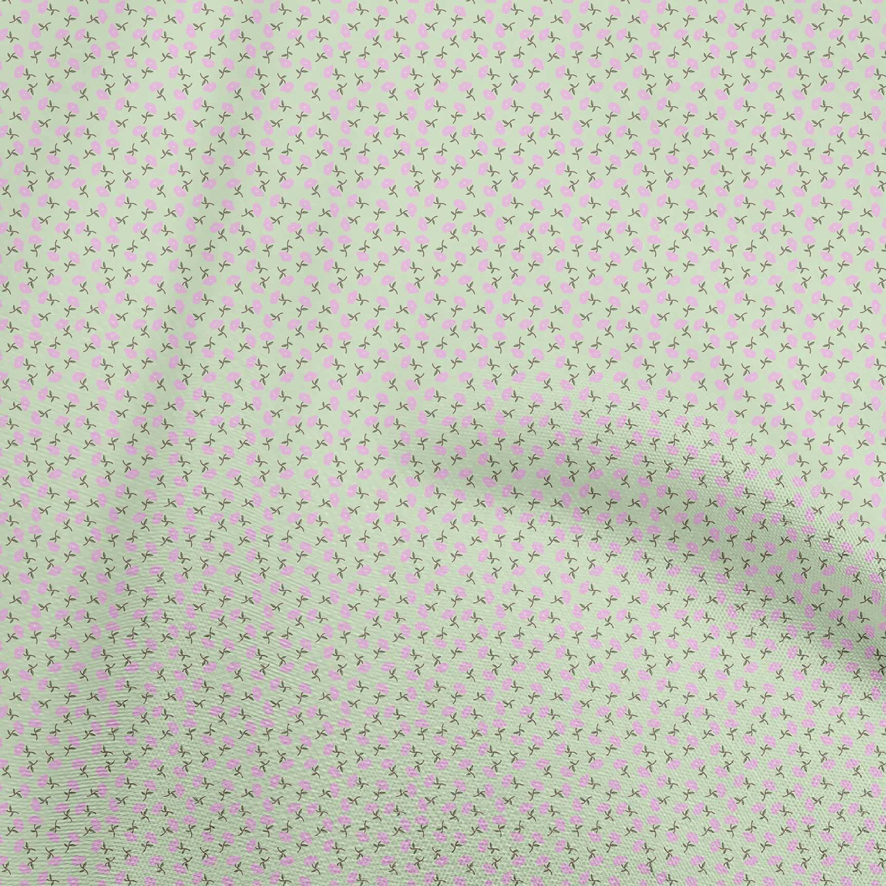 Premium Rayon Mint Green Floral Printed Fabric for Kids - 56 Inch Wide DIY Sewing Material for Clothing, Dresses & Crafts | Soft, Lightweight & Breathable Fabric by The Yard