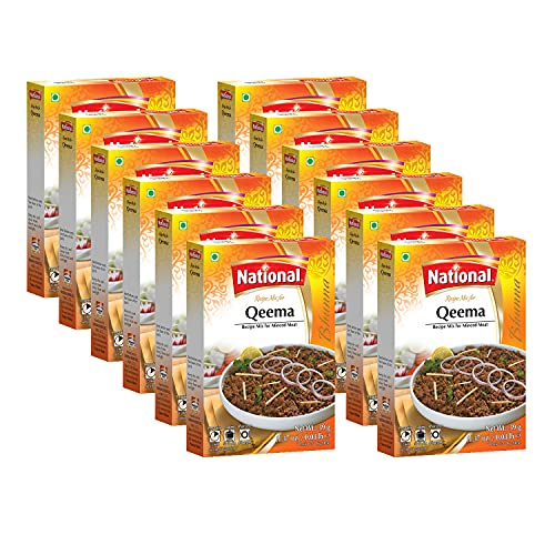 National Foods Qeema Recipe Mix 1.37 oz (39g) - Authentic South Asian Curry Masala Powder for Traditional Mince Stew | Box Pack of 12 | Perfect for Biryani, Keema Matar & Home Cooking