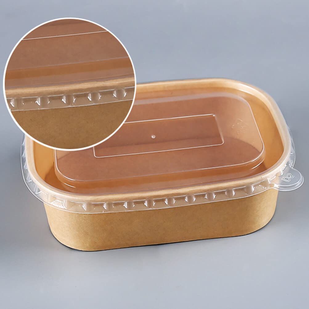 20-Pack 500ml Disposable Paper Food Containers with Clear Lids - Meal Prep, Charcuterie, Takeout & Rice Storage Containers | Ideal for Catering, Picnics & Food Delivery Services