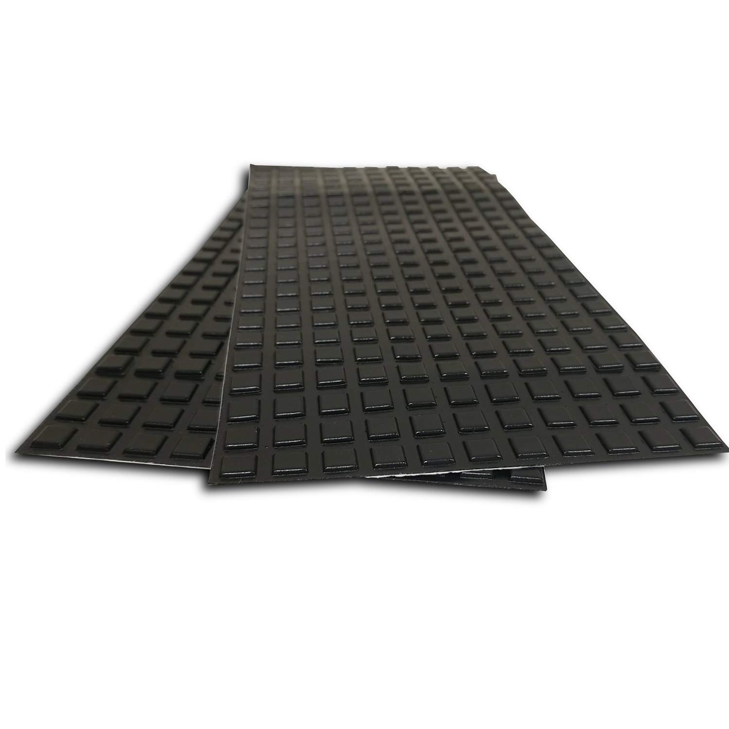 Sound Dampening Furniture Pads & Cabinet Bumpers - Black Rubber Stopper for Small Surfaces (50 Pack, Square) - Protect Floors & Reduce Noise for Chairs, Tables & Cabinets