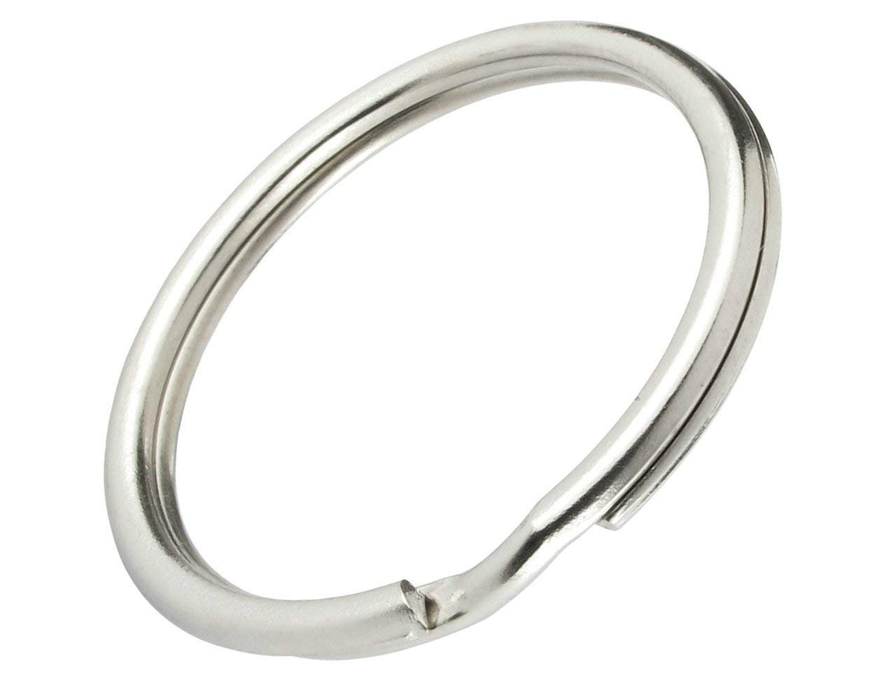 25mm Split Ring Keychains - 100 Pack Metal Keyrings for Keys, Lanyards & Crafts