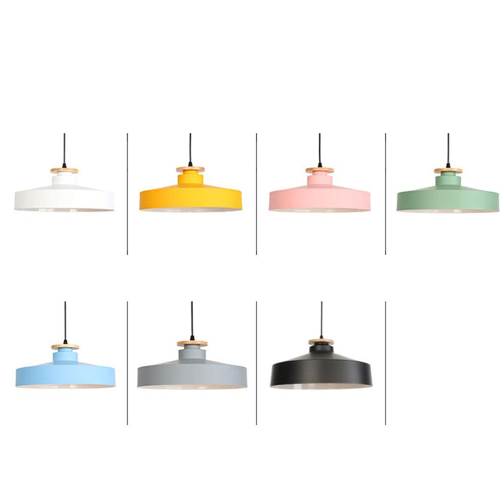 Nordic Wooden Macaron Single Head Chandelier - Industrial Style Ceiling Pendant Light with 1 Bulb, Creative Bar Lighting Fixture for Kitchen Island, Bedroom, Dining Room and Living Room Decor