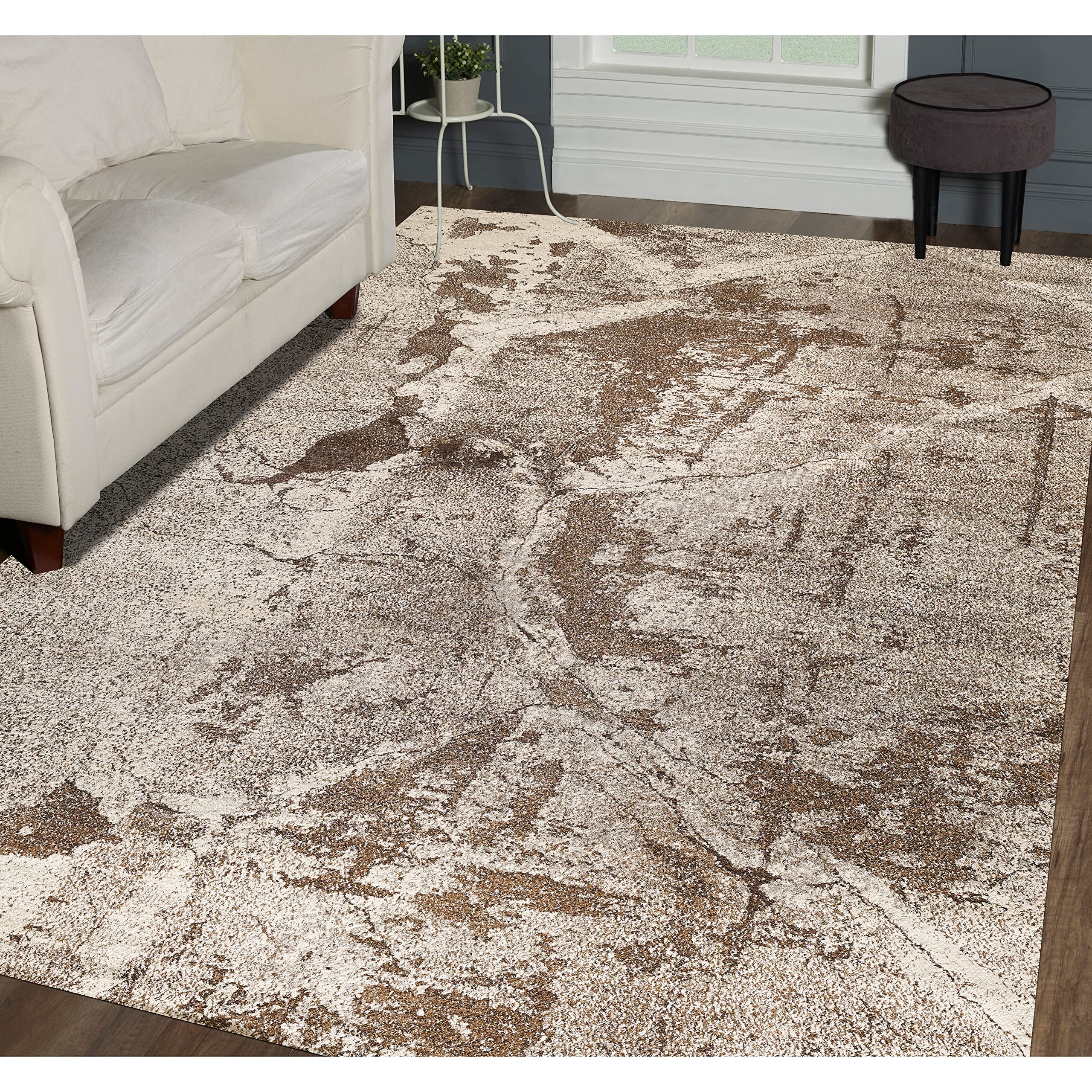 Noori Lagoon Harold Ivory/Brown Area Rug 2'7