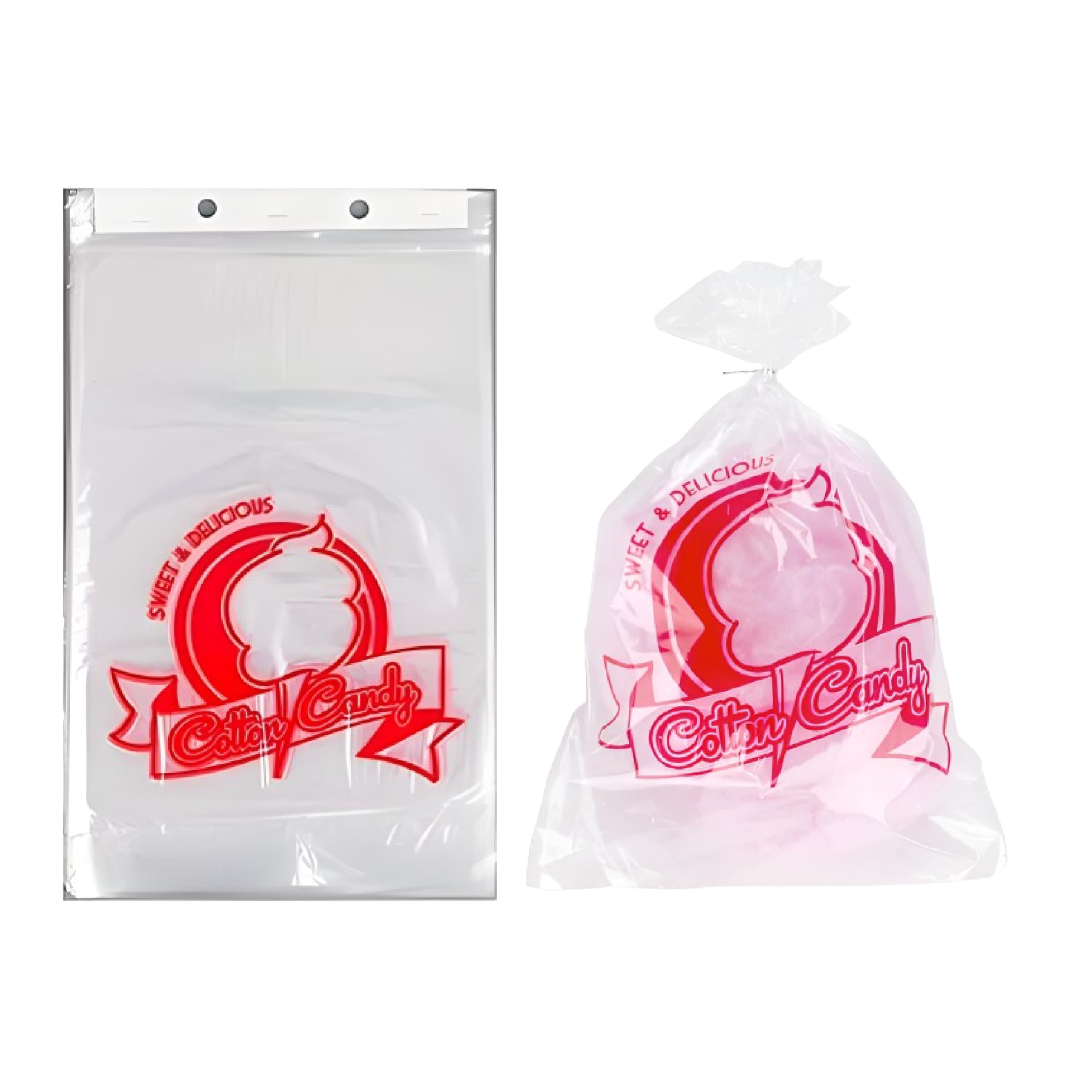 300 Count Cotton Candy Bags with Twist Ties - 0.5
