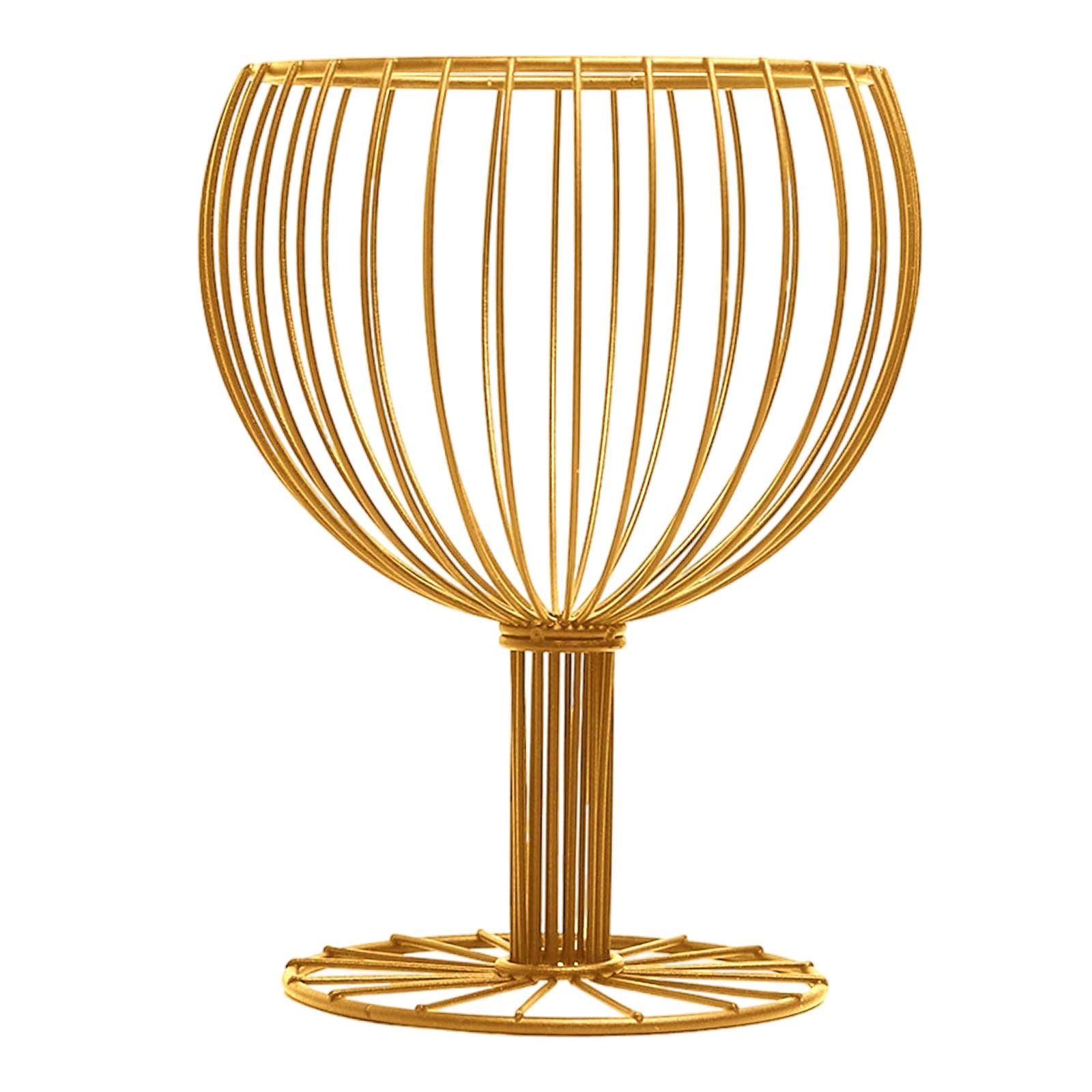 Minimalist Gold Wire Fruit Basket - Kitchen Storage & Home Decor for Snacks & Bread