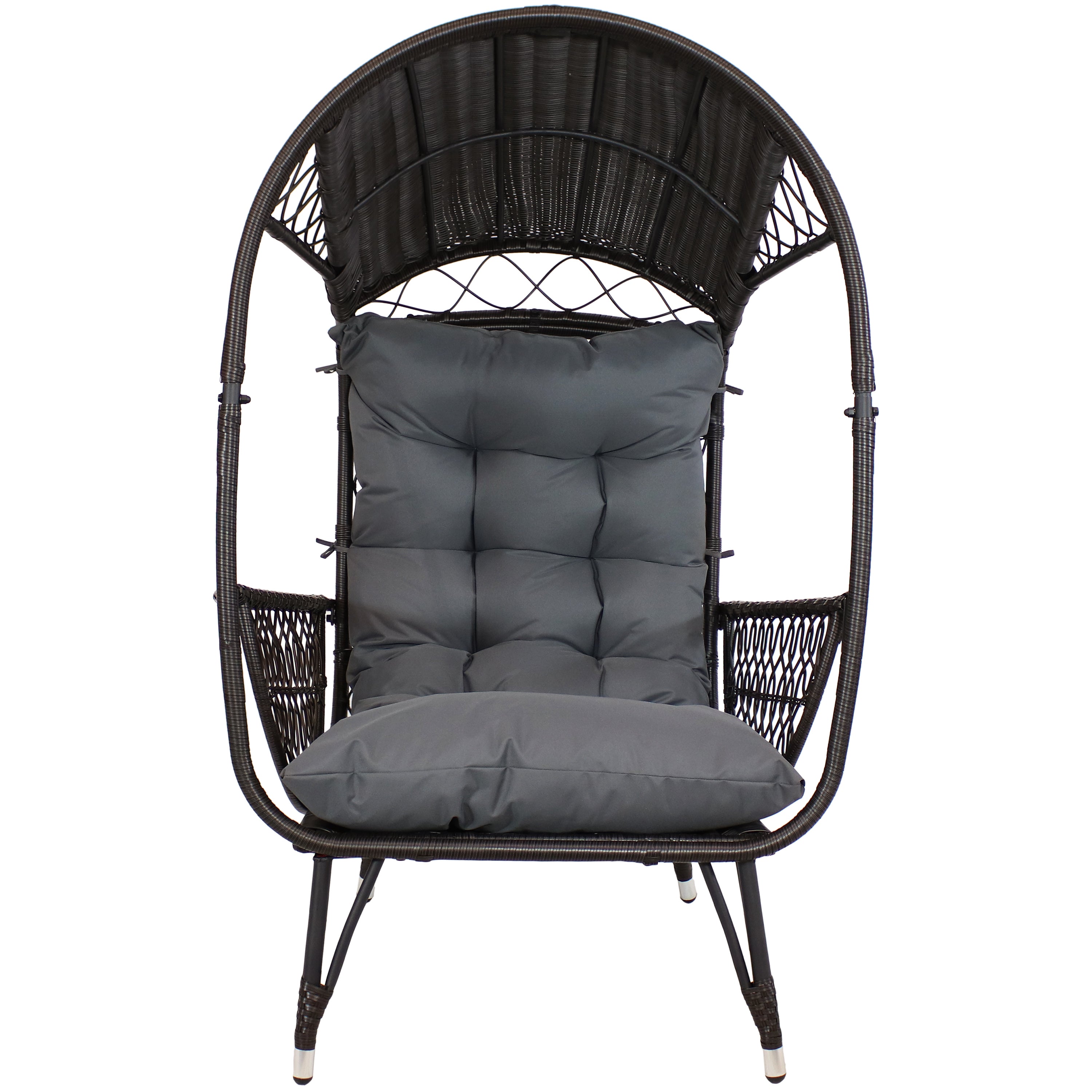 Sunnydaze Outdoor Egg Chair with Stand - 56.5