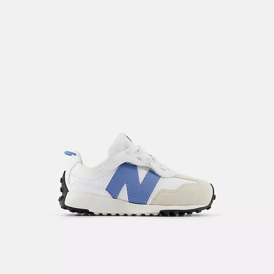 327 NEW B Hook & Loop Sneakers for Men & Women - White & Blue Laguna Colorway - Easy On/Off Comfortable Walking Shoes for Daily Wear, Gym & Outdoor Activities