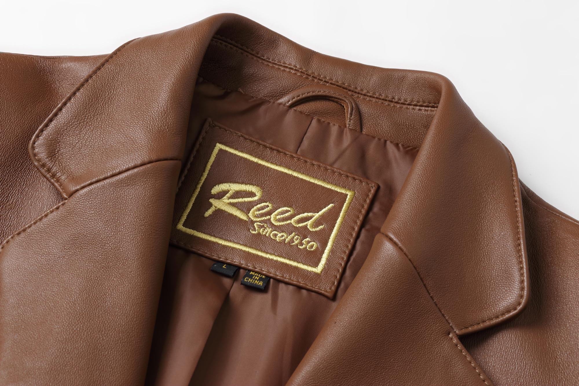 Premium REED Men's Lamb Skin Leather Blazer - Imported Italian Leather Jacket for Business, Date Night & Formal Occasions