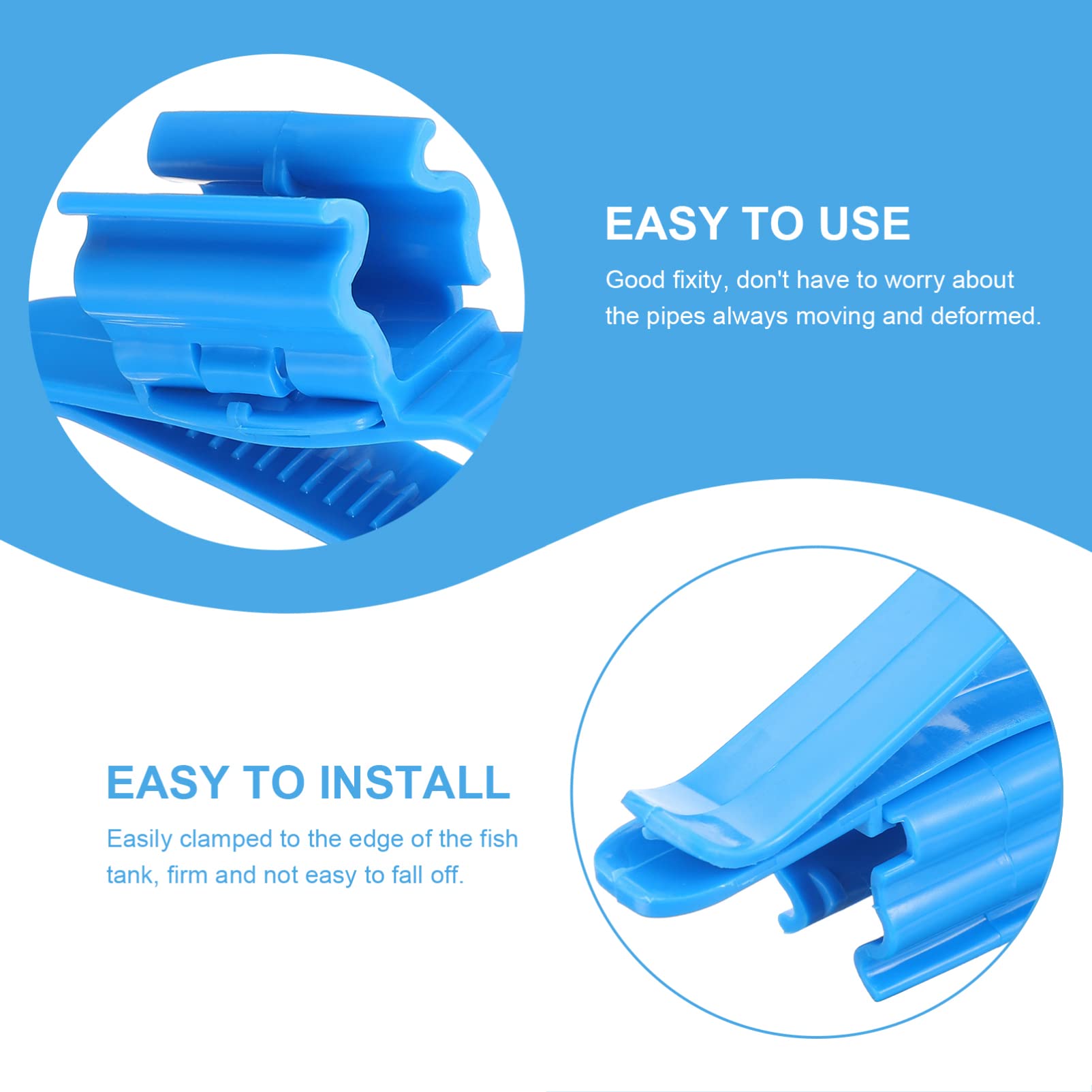 Mipcase 4pcs Plastic Aquarium Retainer Clips - Adjustable Fish Tank Water Clamp, Hose Holder & Hanger for Flex Duct | Perfect for Securing Pipes, Cables & Accessories in Saltwater & Freshwater Tanks