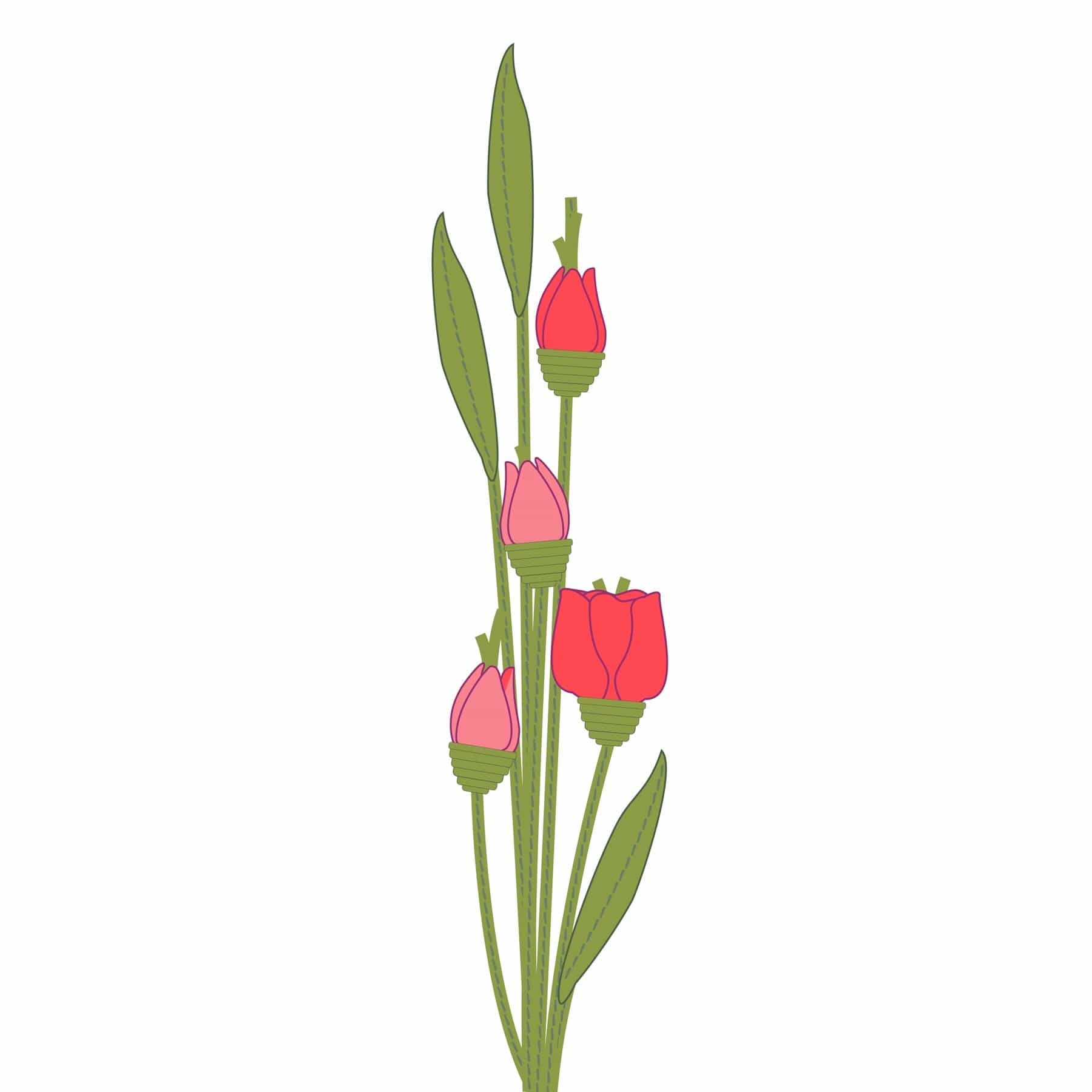 Pink Tulips Bag Charm - Elegant Handbag Accessory for Women | Perfect for Purses, Backpacks & Luggage | Cute Gift Idea for Friends & Family