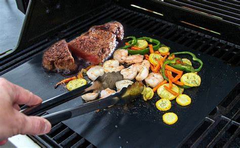 Non-Stick BBQ Grill Mats Set of 2 - Heavy Duty Reusable Grill Pads for Gas, Charcoal & Electric Grills - Perfect for Backyard Cookouts, Camping & Outdoor Cooking