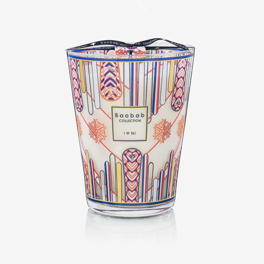 Baobab Collection I Love Ski Scented Candle - Winter Sports Aroma for Cozy Home & Ski Lodge Decor