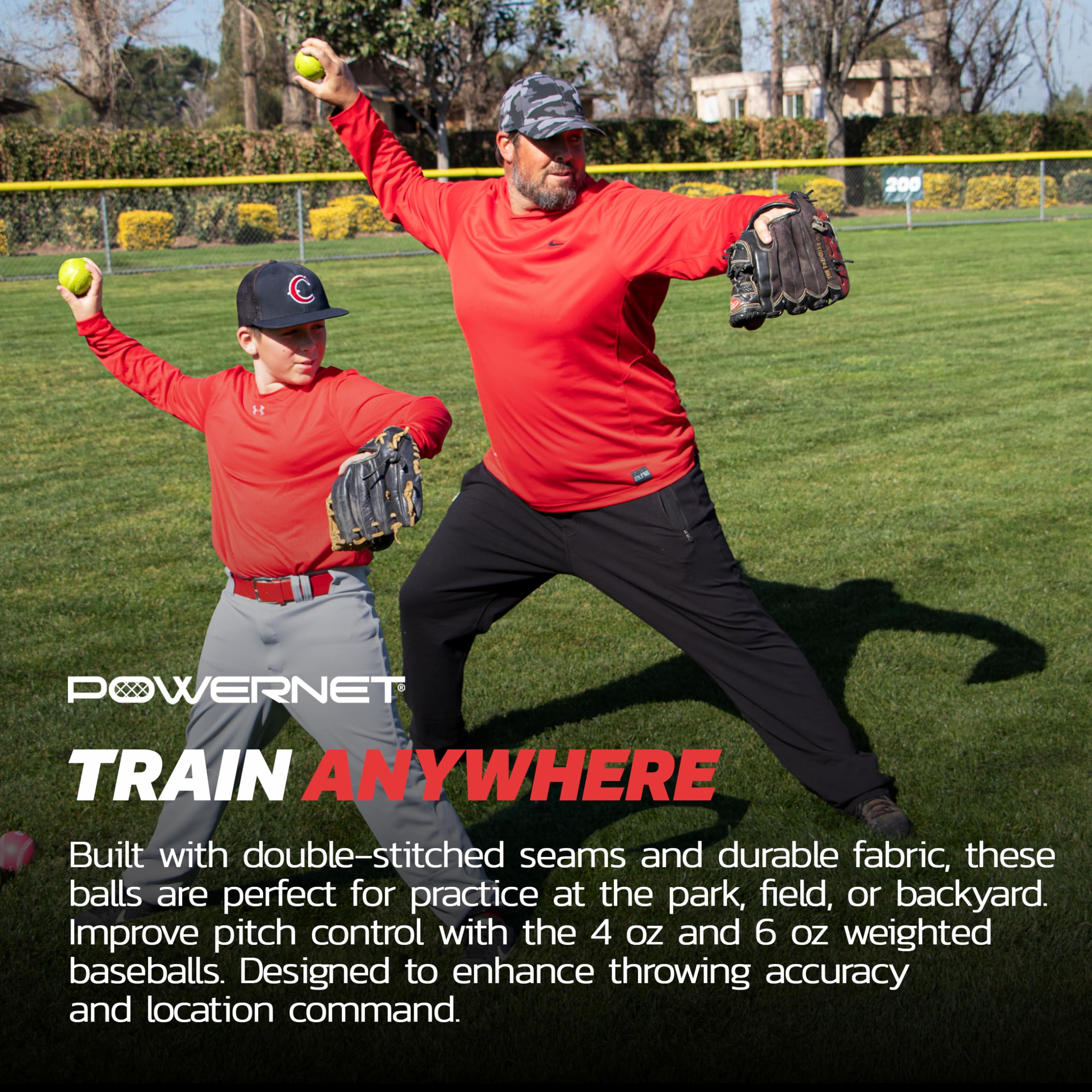PowerNet Weighted Baseball Training Bundle - Heavy Weighted Baseballs for Pitching, Throwing & Long Toss - Strength Building Equipment for Pitchers & Baseball Players - Perfect for Practice, Command Training & Core Workouts