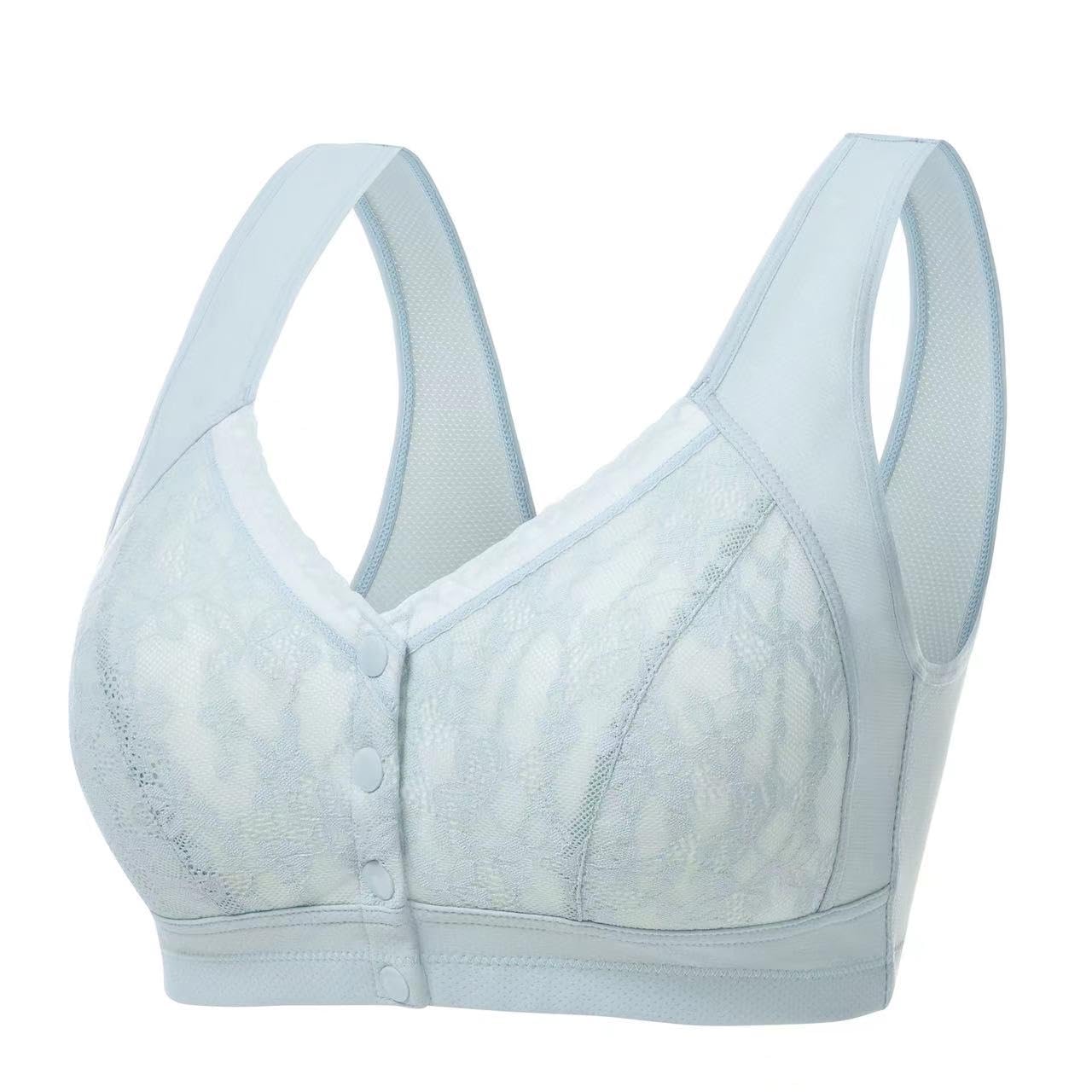 3 Pack Women's Front Close Cotton Bras - Soft, Adjustable & Non-Padded Everyday Comfort for Work, Yoga & Relaxation