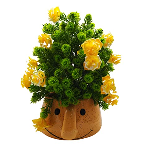 Cup Planter (Orange) W/ Artificial Flower-03