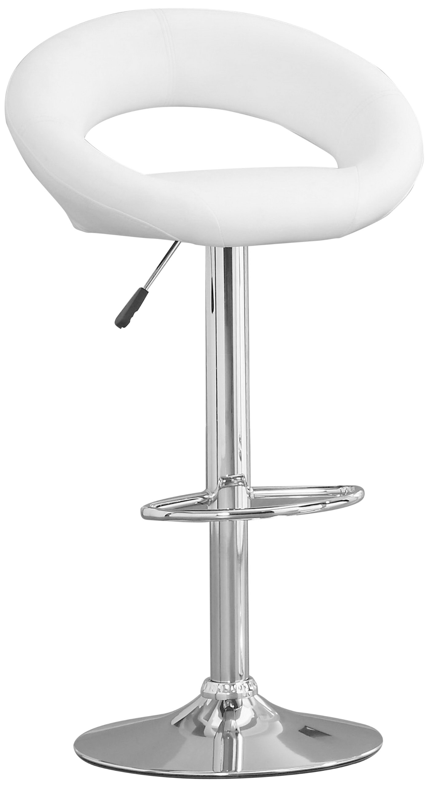 Furniture of America Trent Adjustable Leatherette Bar Stools - Set of 2, White - Perfect for Kitchen Islands, Home Bars & Counter Height Dining