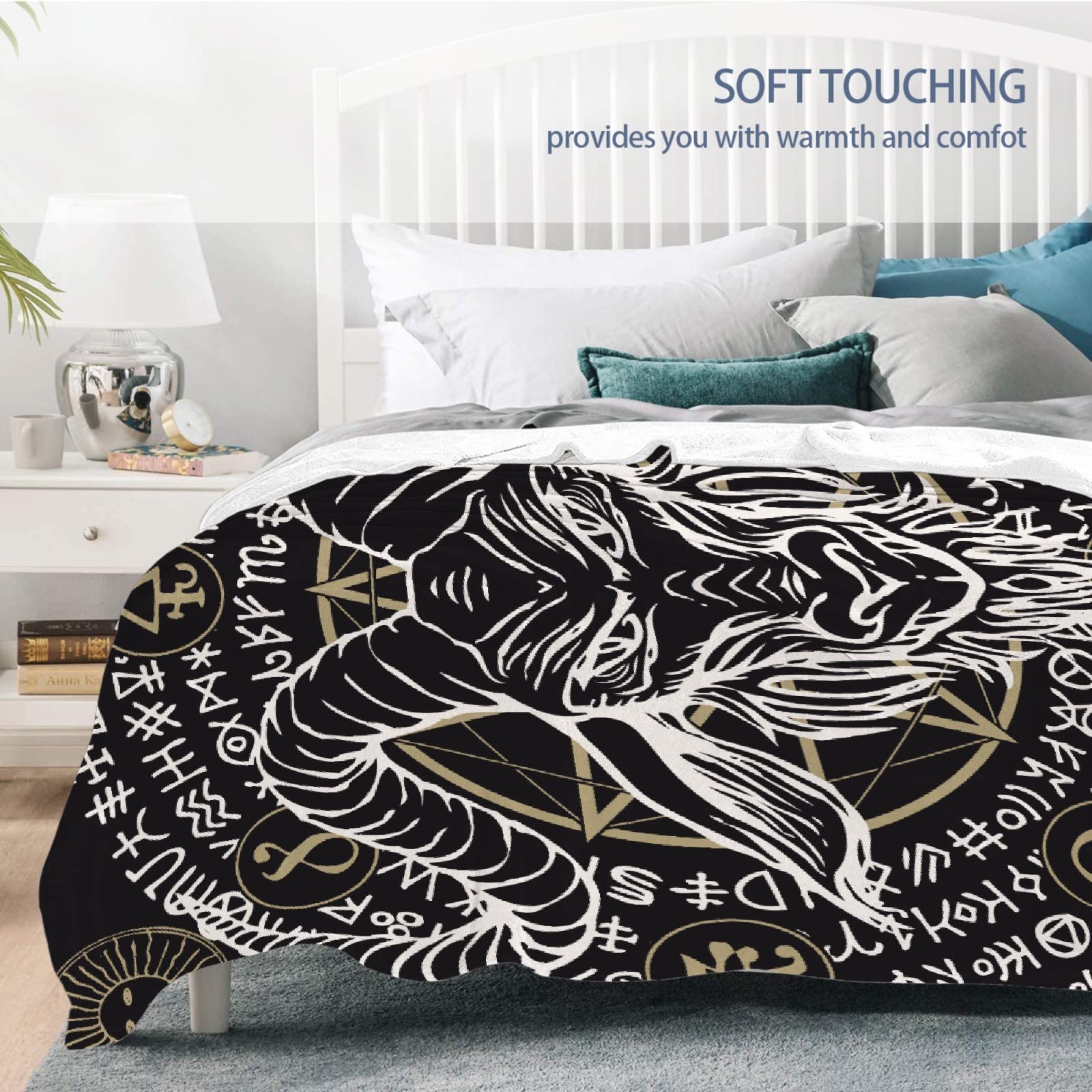 Baphomet Blanket - Flannel Throw Blanket Lightweight Super Soft Cozy Luxury Bed Blanket 120