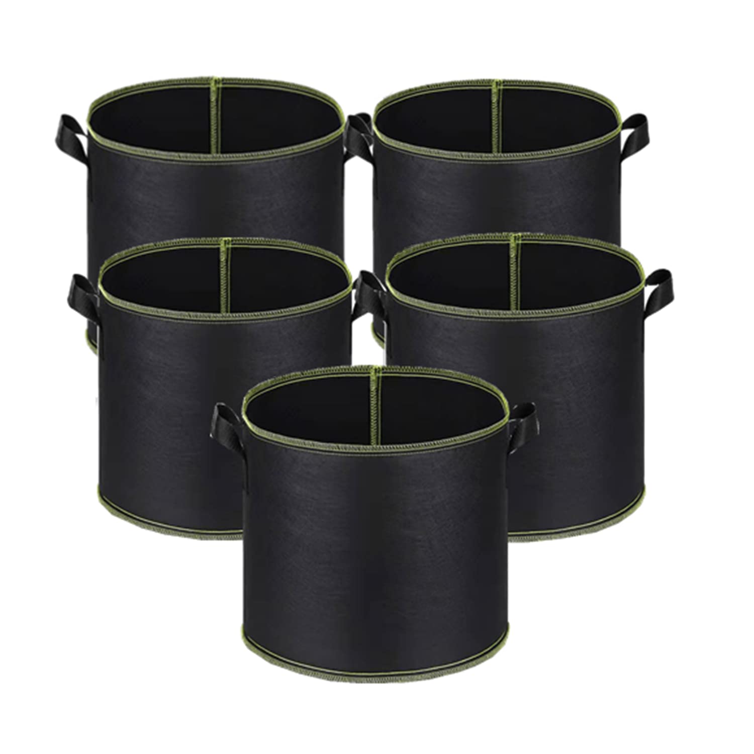 5-Pack 5 Gallon Thickened Nonwoven Fabric Grow Bags with Handles - 300G Durable Plant Pots for Fruits, Vegetables & Flowers - Perfect for Low Stress Training, Container Gardening & Indoor/Outdoor Planting