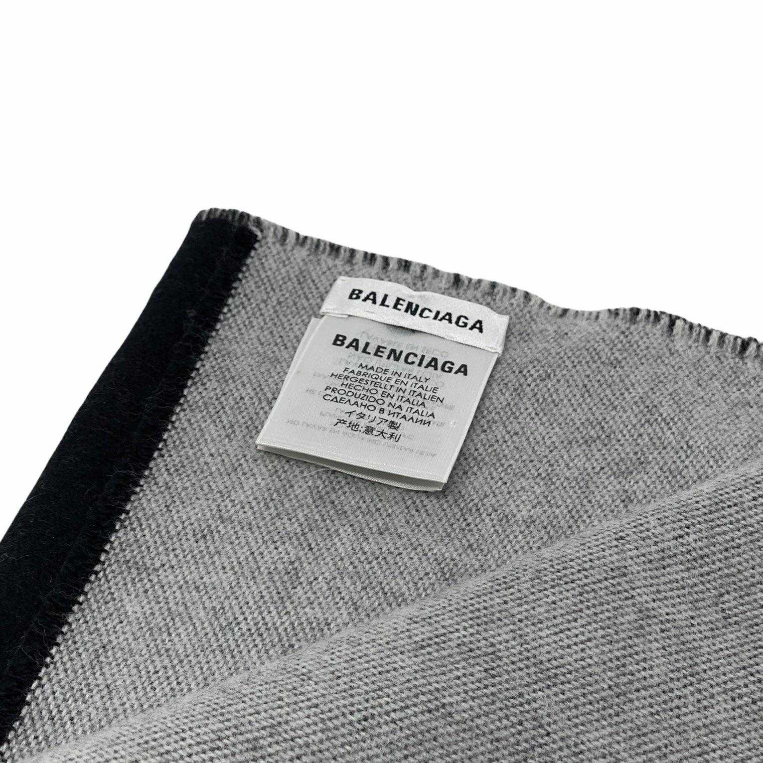 Balenciaga Black Wool Scarf with Logo - Luxury Winter Fashion Accessory for Men & Women - Perfect for Cold Weather & Stylish Outfits