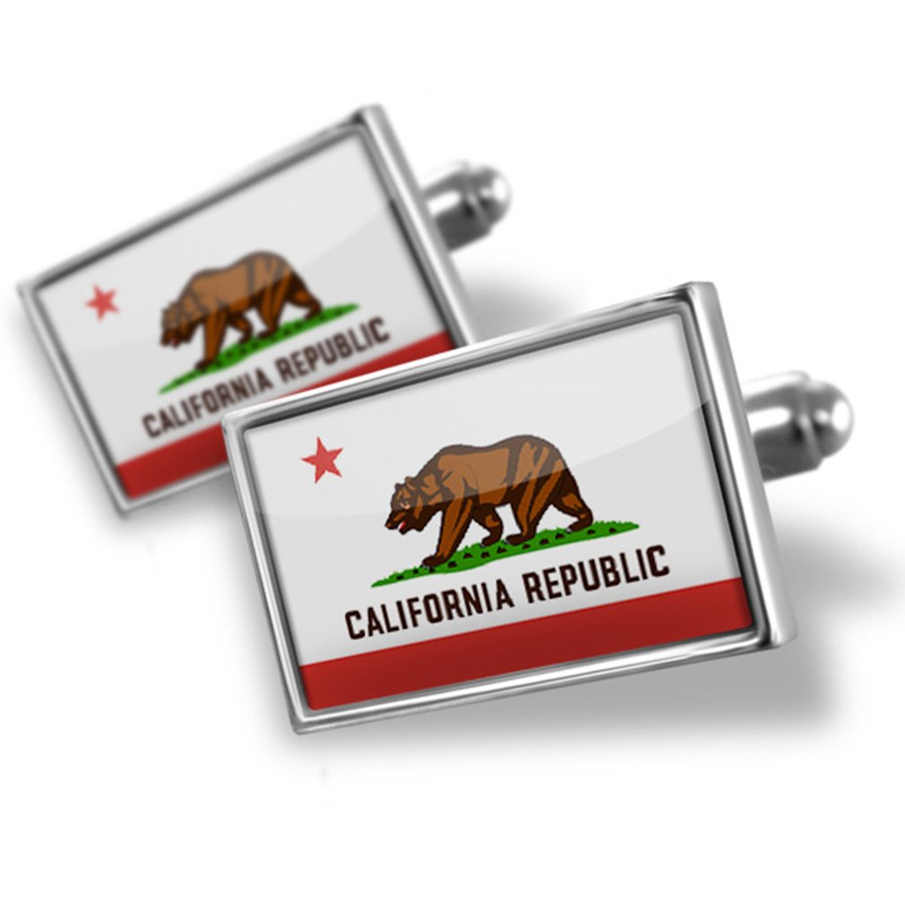 California Flag Cufflinks for Men - USA Patriotic Accessories for Formal Wear & Gifts