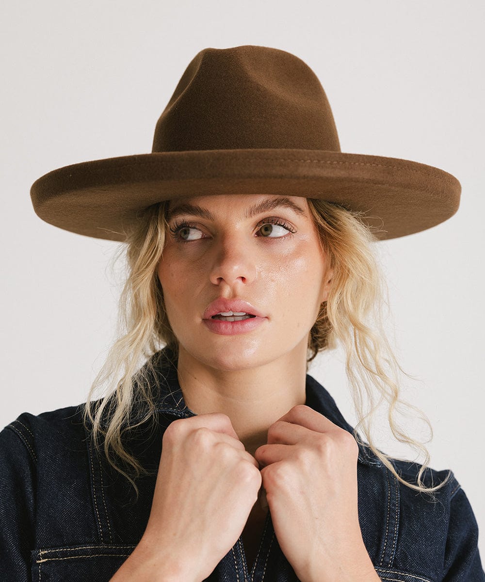 Stylish Maude Pencil Brim Fedora Hat in Chocolate Brown - Perfect for Outdoor Events, Beach Vacations & Fashion Accessories