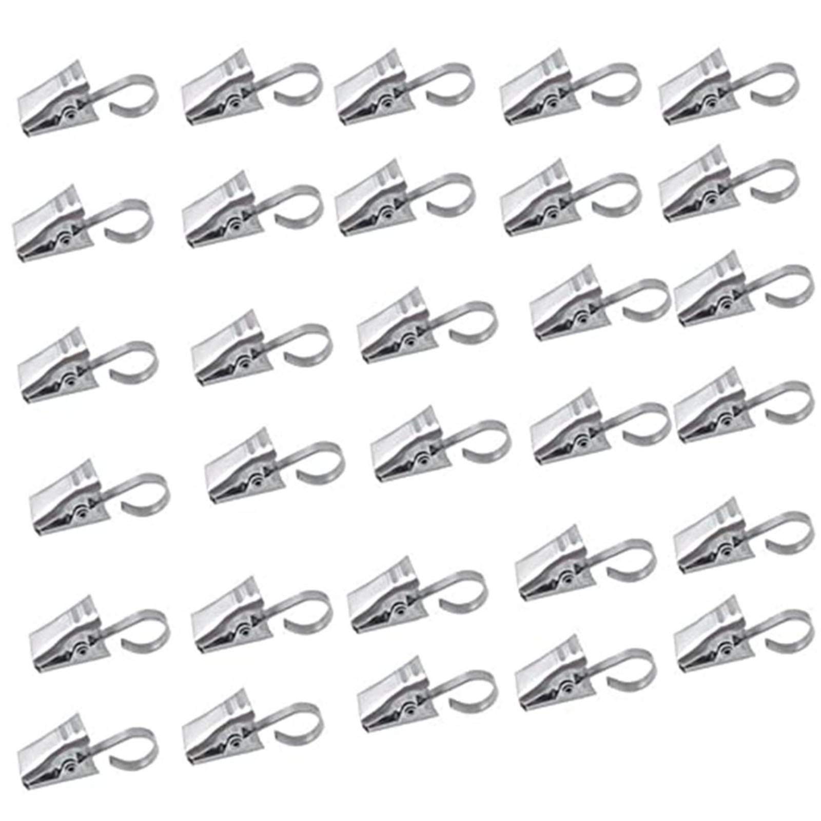 50 Pack Metal Curtain Hooks & Clips - Rustproof Shower Curtain Rings for Bathroom, Living Room, Bedroom - Durable Hanging Solution for Drapes, Sheers & Home Decor