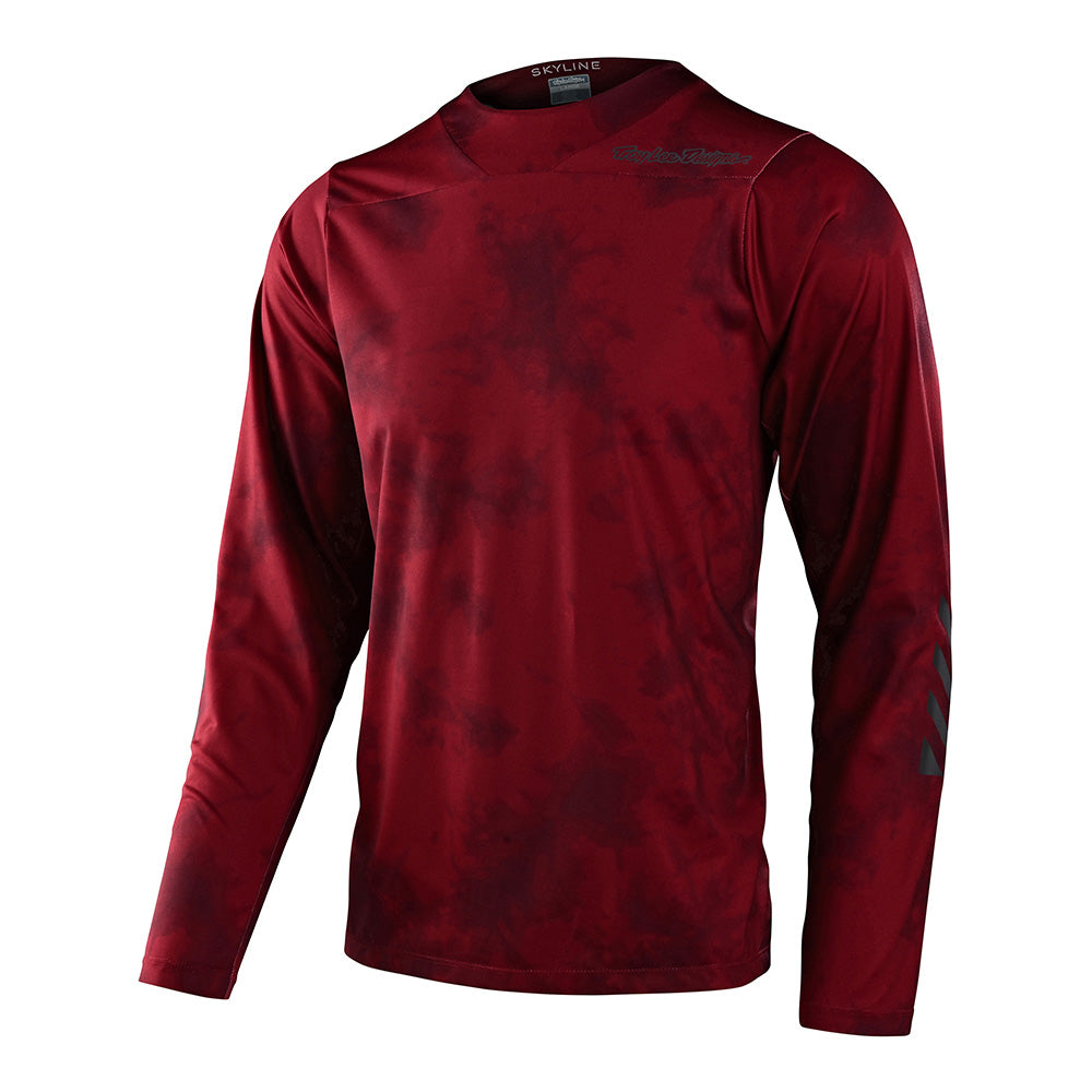 Skyline LS Chill Jersey Tie Dye Wine - Comfortable Long Sleeve Tie-Dye Shirt for Men & Women - Perfect for Yoga, Gym Workouts & Casual Streetwear