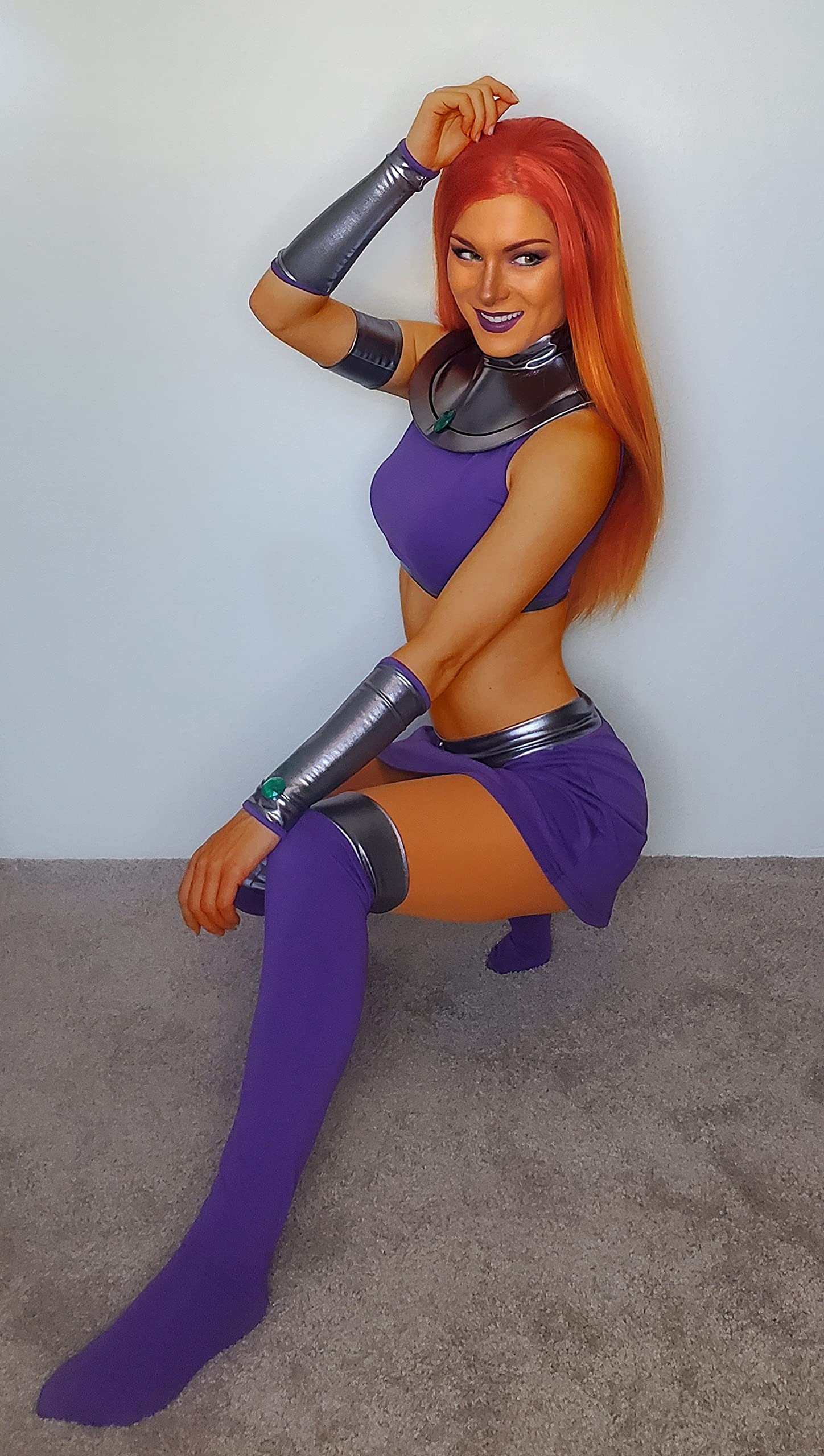 Purple Cosplay Dress US Size - Halloween Costume & Christmas Outfit with Stockings | Anime Convention, Cosplay Party, Holiday Events