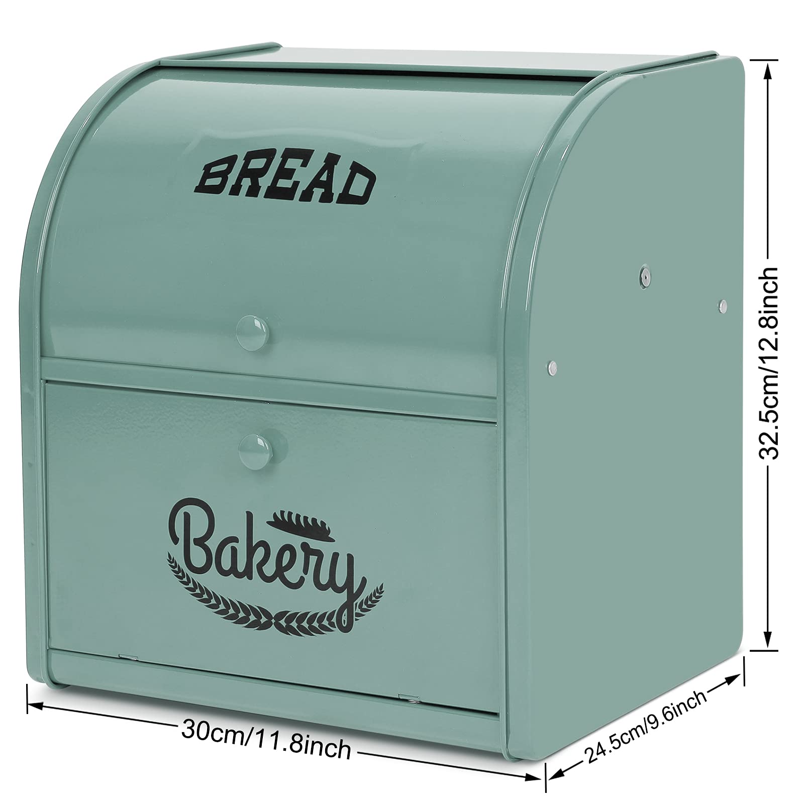 Stainless Steel Bread Box for Kitchen Countertop - Large Capacity Bread Storage Container Holds 2 Loaves - Rustic Farmhouse Style Bread Holder - Perfect for Organizing Baguettes, Sourdough, and Homemade Bread - Ideal for Kitchens, Bakeries, and Pantry Storage