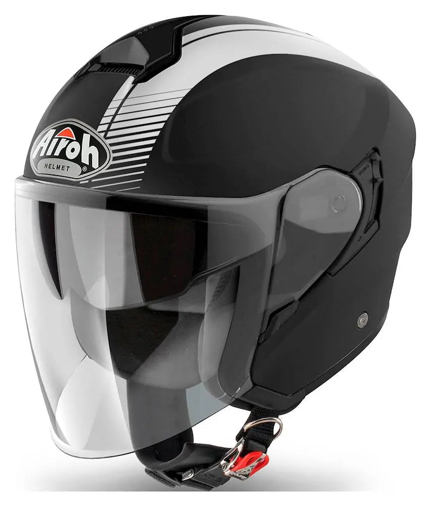 Airoh Hunter Jet Simple Matt Black Motorcycle Helmet - Lightweight & Durable DOT Certified for Street & Off-Road Riding - Perfect for Urban Commuting & Adventure Tours