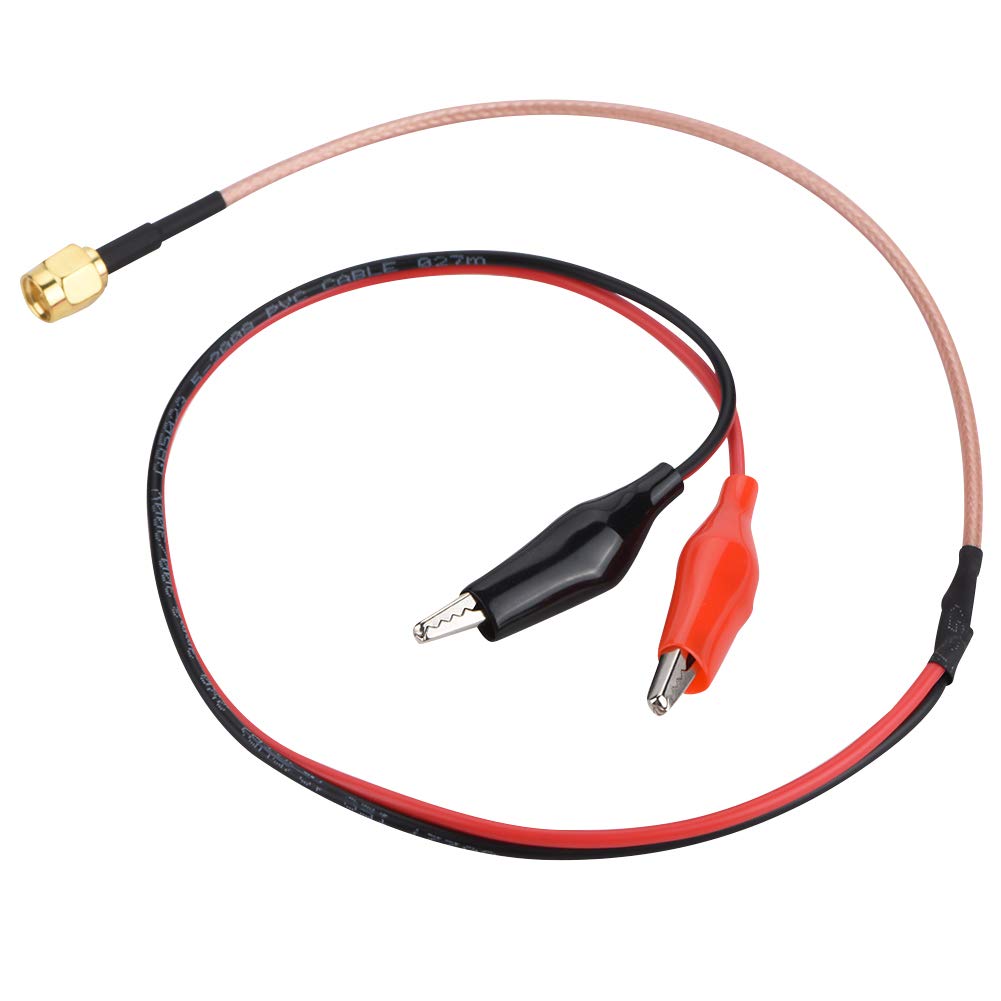 Walfront 1PC RF Coaxial Cable with Red and Black Test Wire Clips - 52cm Length for Car Audio, Home Theater & Electronics Testing