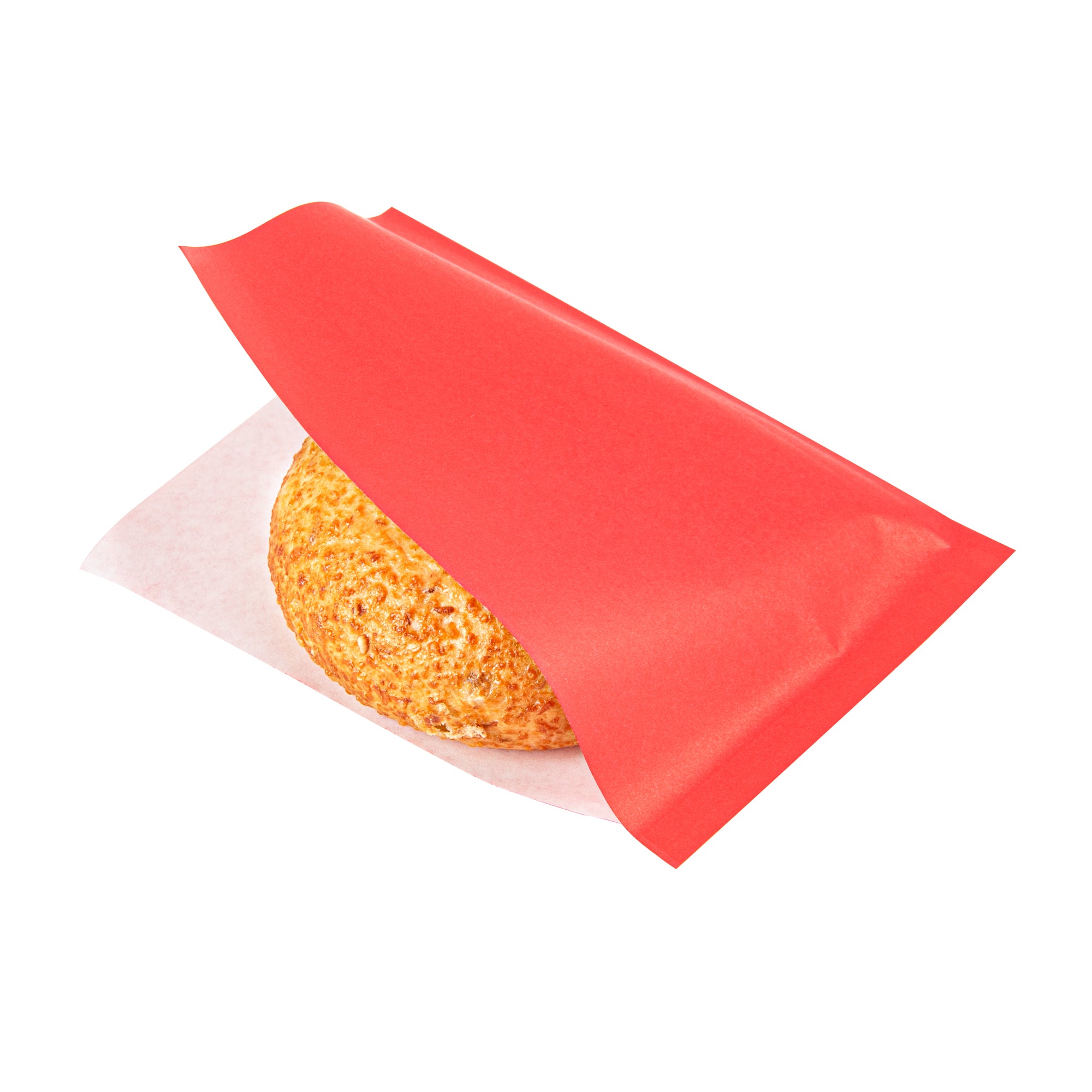 Red Greaseproof Paper Bags - Small Double Open Food Bags (6.25