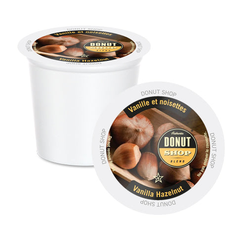 Premium Donut Shop Vanilla Hazelnut Single Serve Coffee Pods - 24 Pack K-Cup Compatible for Keurig Brewers - Perfect for Home, Office & Breakfast Time