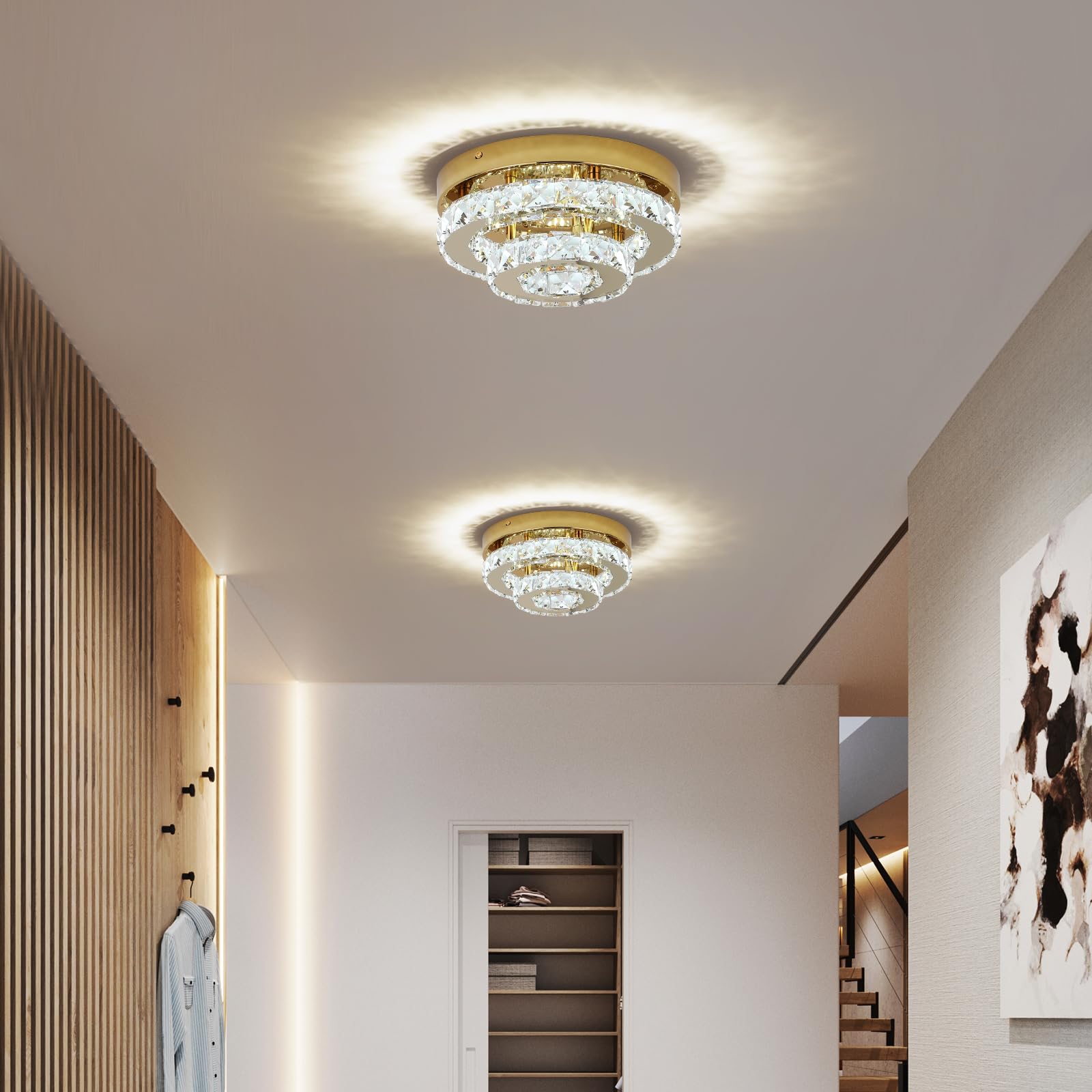 Modern Gold Crystal Chandelier - 9.8