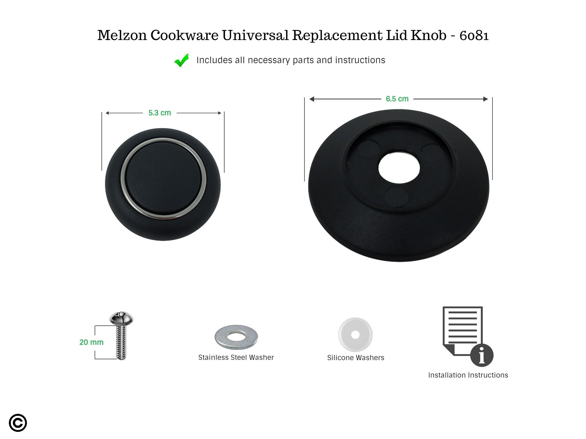 Heat Resistant Bakelite Cookware Replacement Lid Knob - Universal Kitchen Pot Lid Handle with Silver Lining (4-Pack) - Perfect for Stovetop Cooking, Pressure Cookers & Dutch Ovens