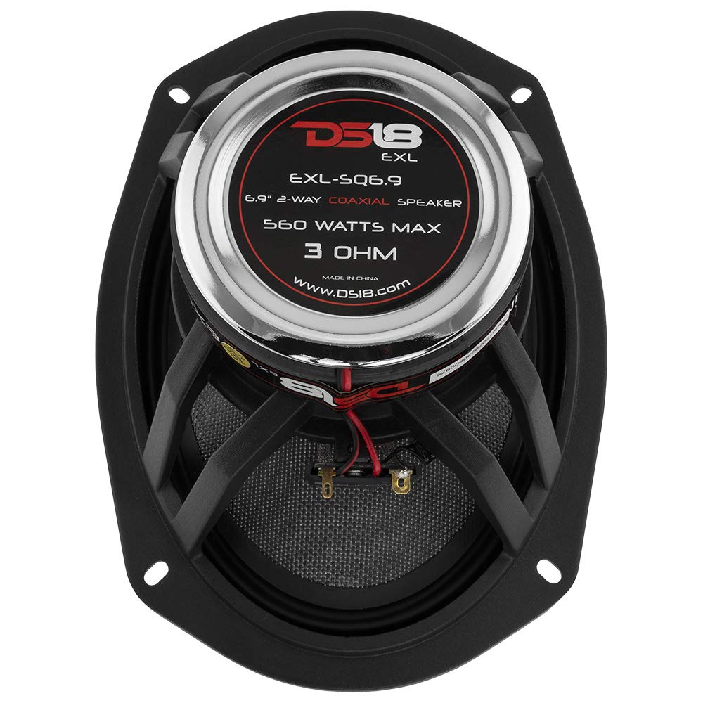 DS18 EXL-SQ6.9 6x9 Inch 2-Way Coaxial Car Speakers - 560W Peak Power, High Sound Quality with Glass Fiber Cones & Superior Bass Response - Sleek Compact Design - Perfect for Car Audio Upgrades & Enhanced Music Experience (Set of 2)
