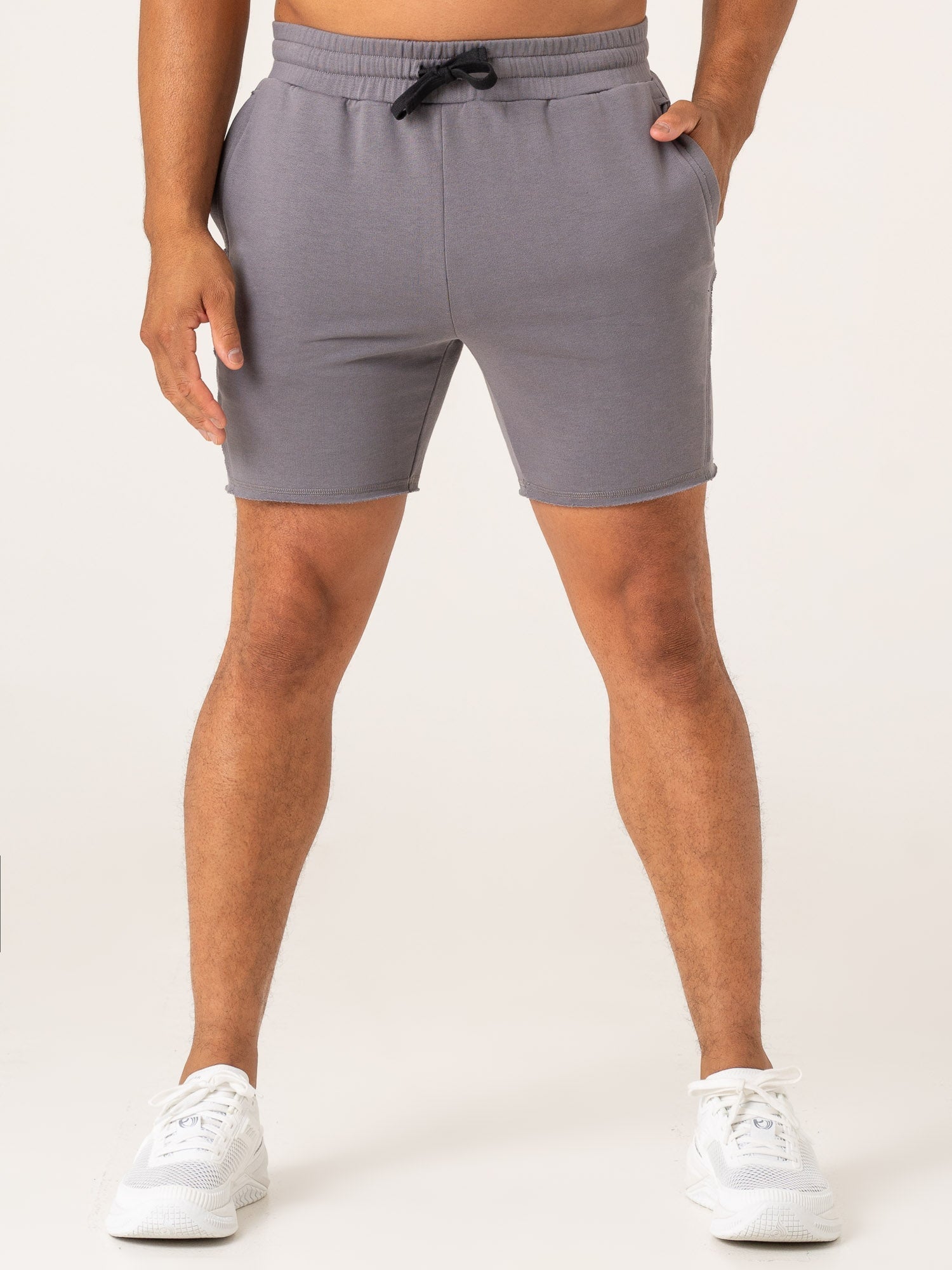 Force 6 Track Shorts for Men - Breathable Running Shorts with Pockets - Charcoal Gray Athletic Shorts for Gym, Jogging & Workout
