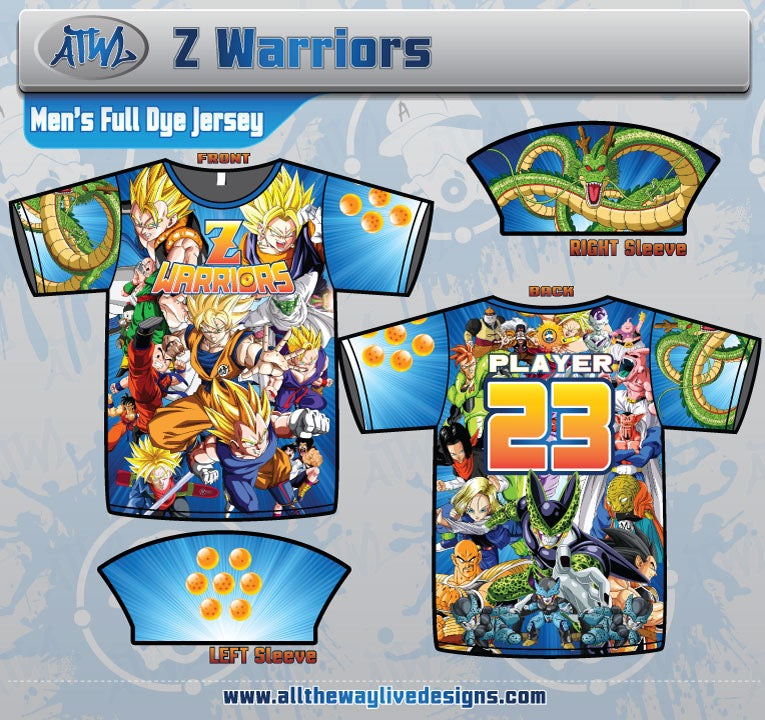 Z Warriors Men's Full Dye Basketball Jersey - Breathable Performance Shirt for Gym, Streetwear & Sports Fans