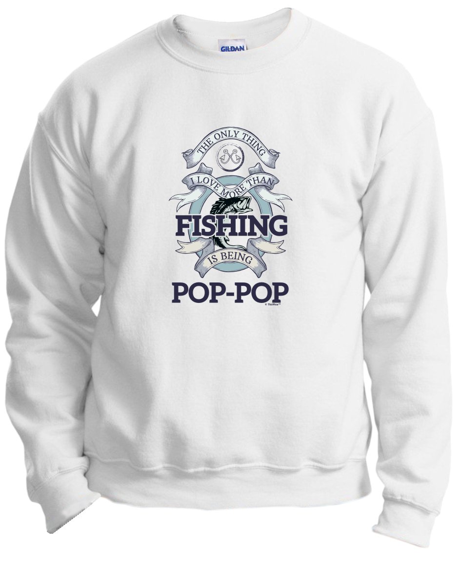 Pop-Pop Crewneck Sweatshirt - Funny Fishing Grandpa Gift for Men & Women | Comfortable Casual Wear for Outdoors, Family Gatherings & Fishing Trips