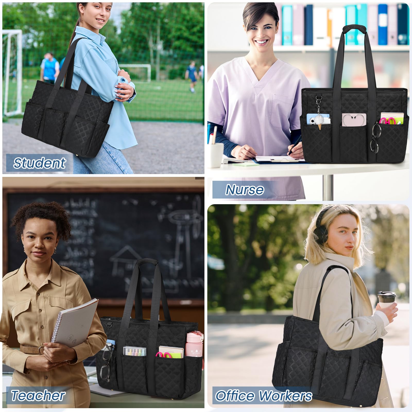 Stylish Large Waterproof Tote Bag for Women - 15.6